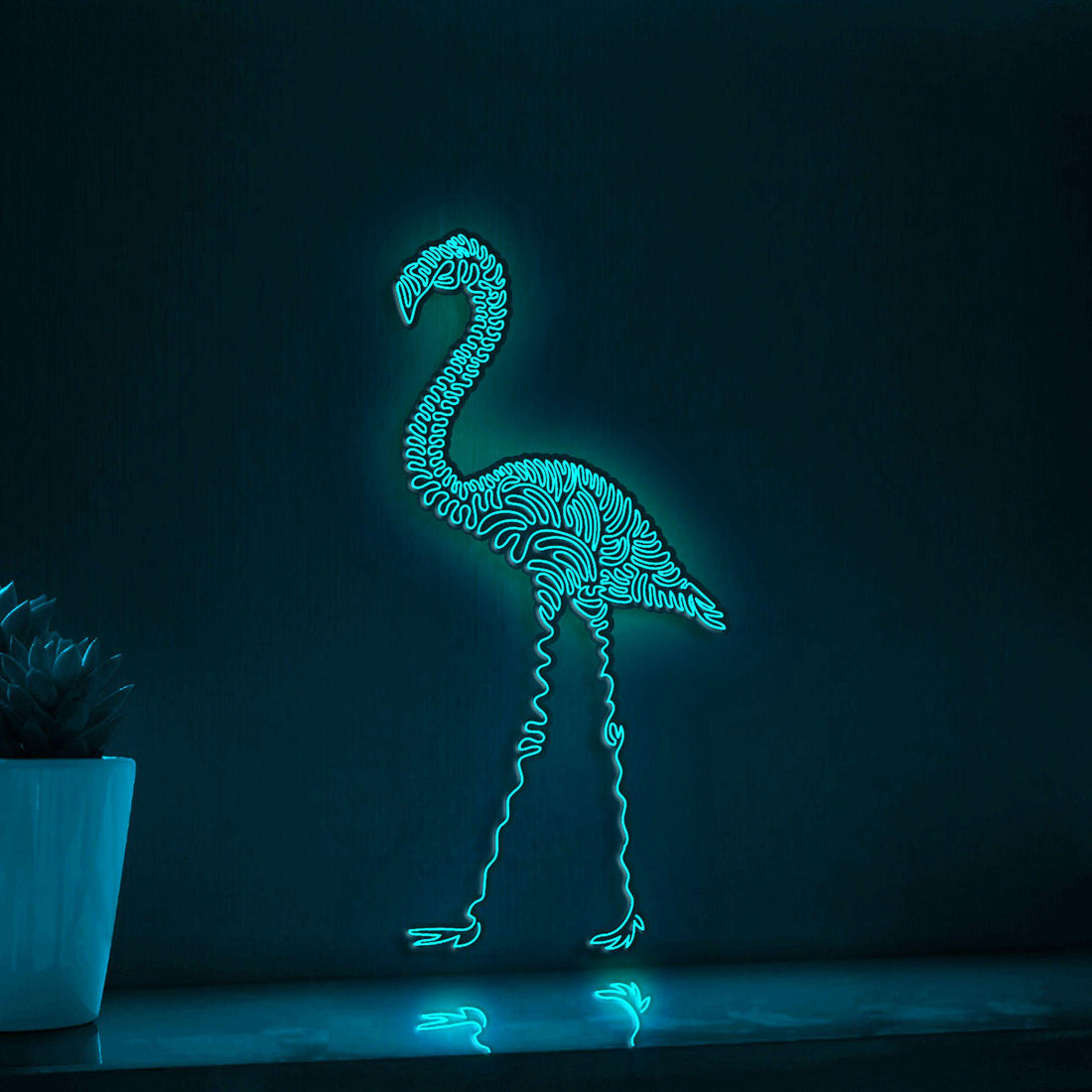 Flamingo One Line EL Wire Neon Sign - Perfect for Boho Decor & Tropical Themed Spaces - myneonup