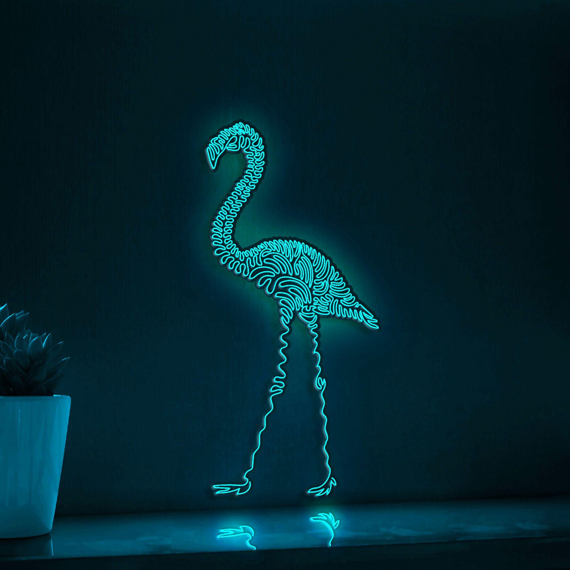 Flamingo One Line EL Wire Neon Sign - Perfect for Boho Decor & Tropical Themed Spaces - myneonup