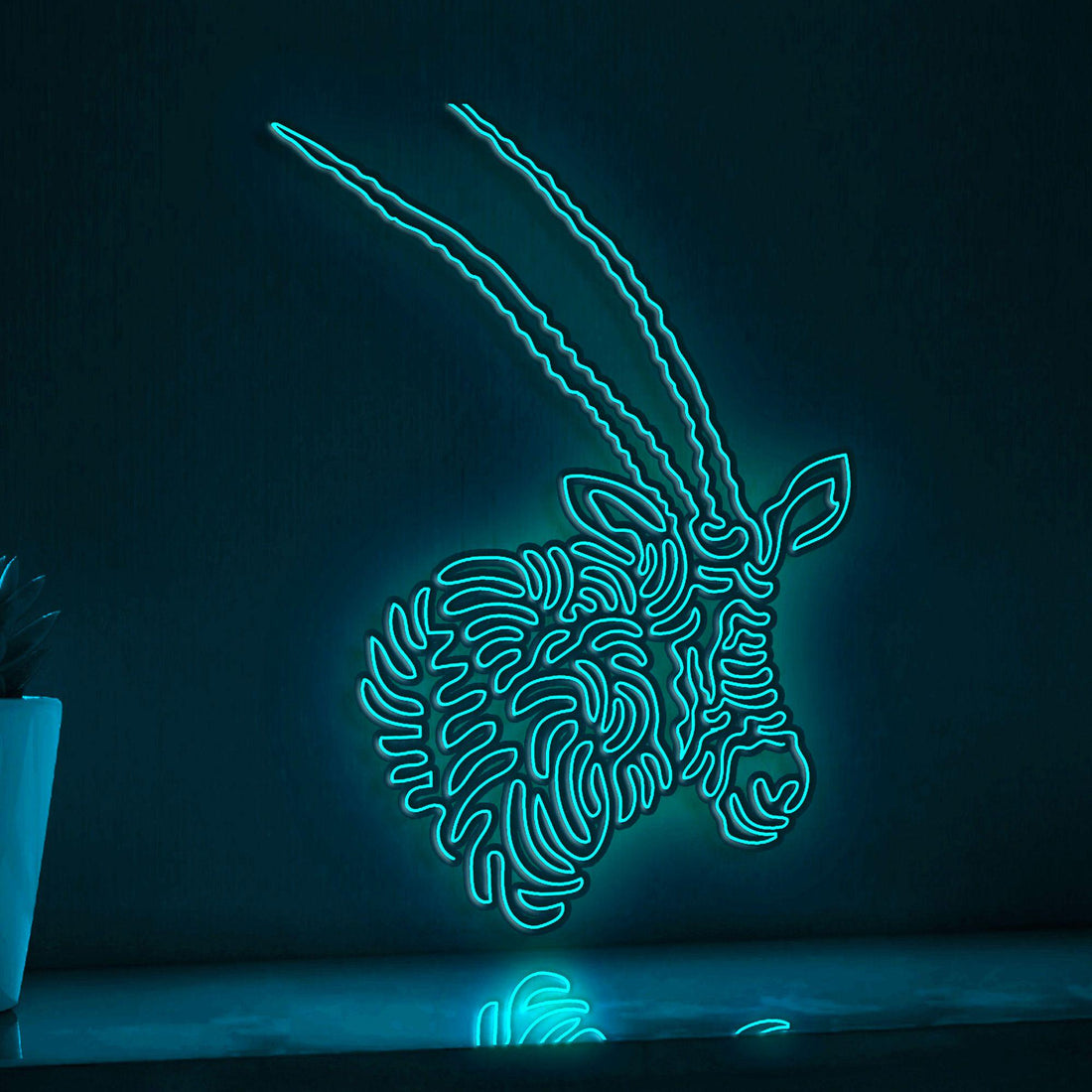 Oryx One Line EL Wire Neon Sign 1 - Abstract Art for Animal Lovers Wall Deocr - myneonup