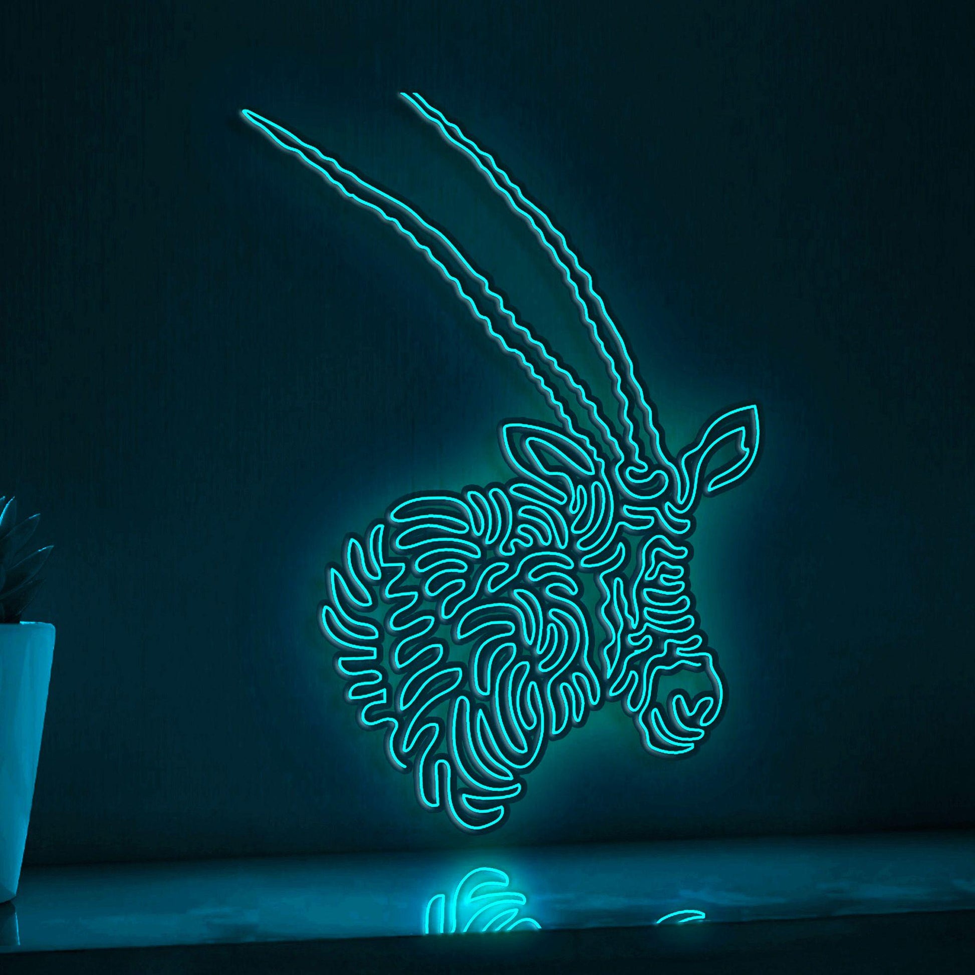 Oryx One Line EL Wire Neon Sign 1 - Abstract Art for Animal Lovers Wall Deocr - myneonup