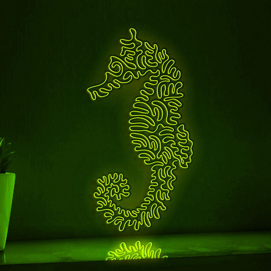 Seahorse One Line EL Wire Neon Sign - Ideal for Ocean Lovers' Wall Decor - myneonup