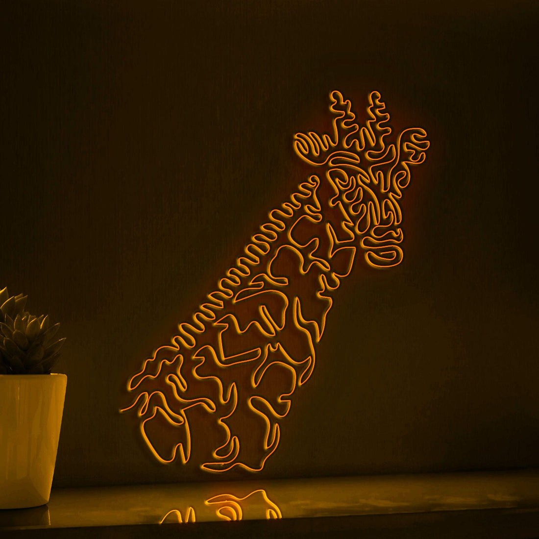 Giraffe One Line EL Wire Neon Sign - Long-Necked Safari Art - myneonup