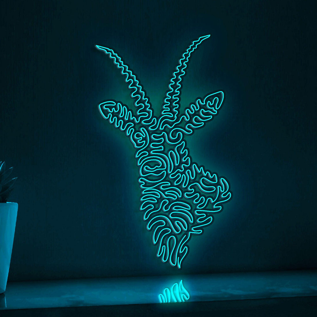 Antelope One Line EL Wire Neon Sign - Ideal for Nature Lovers, Perfect for Home Decor - myneonup