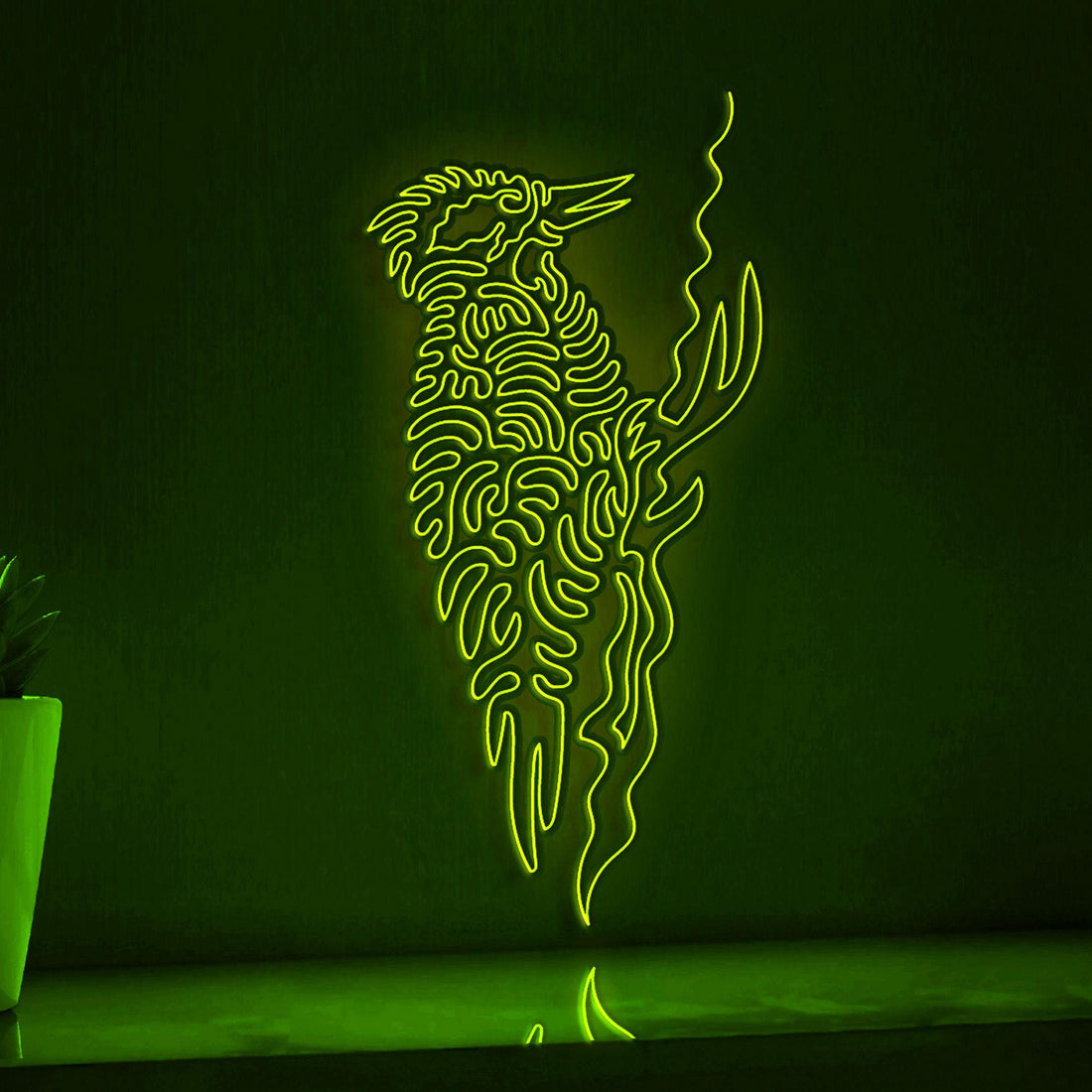 Woodpecker One Line EL Wire Neon Sign - Ideal for Bird & Nature Lovers Wall Decor - myneonup