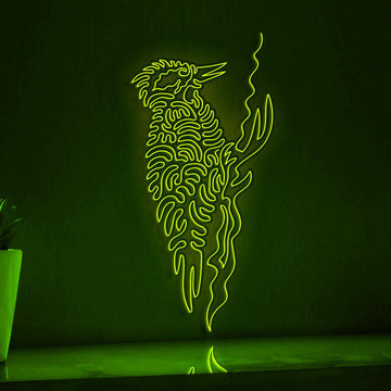 Woodpecker One Line EL Wire Neon Sign - Ideal for Bird & Nature Lovers Wall Decor - myneonup