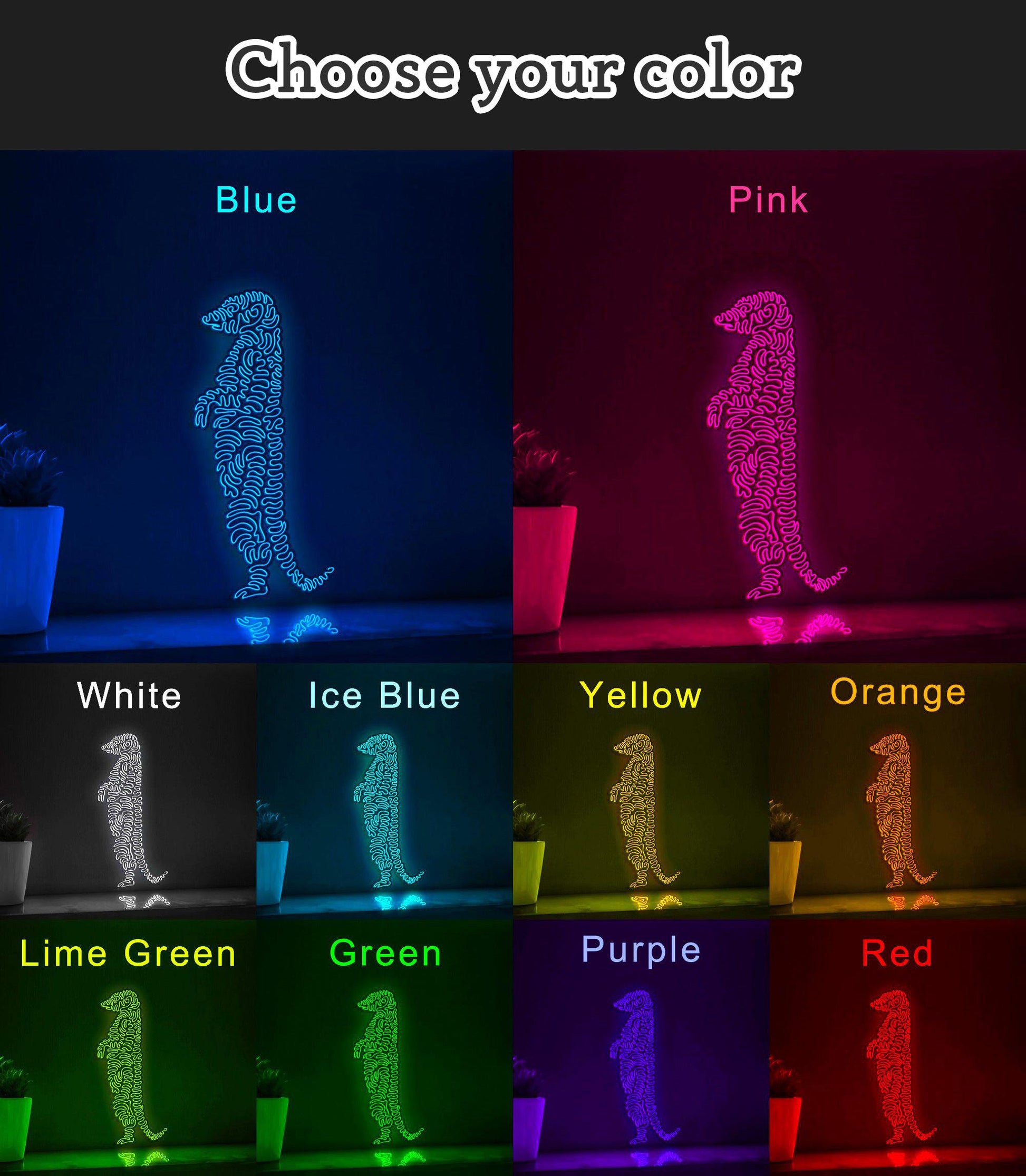 Standing Meerkat One Line EL Wire Neon Sign - Ideal for Animal & Nature Lovers Wall Decor - myneonup