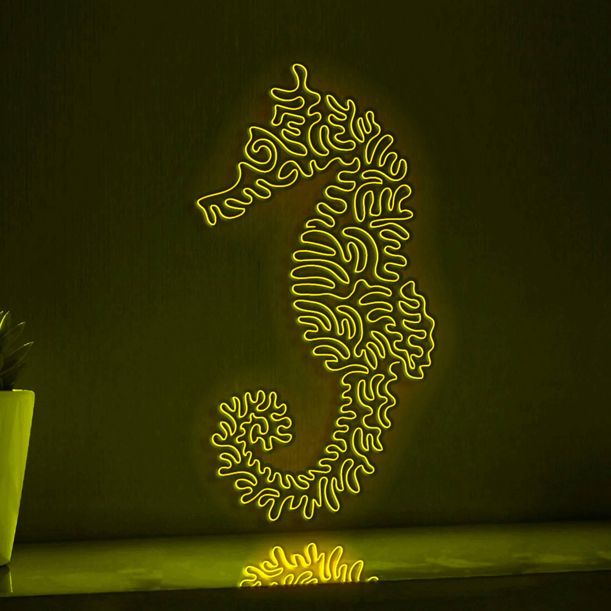 Seahorse One Line EL Wire Neon Sign - Ideal for Ocean Lovers' Wall Decor - myneonup