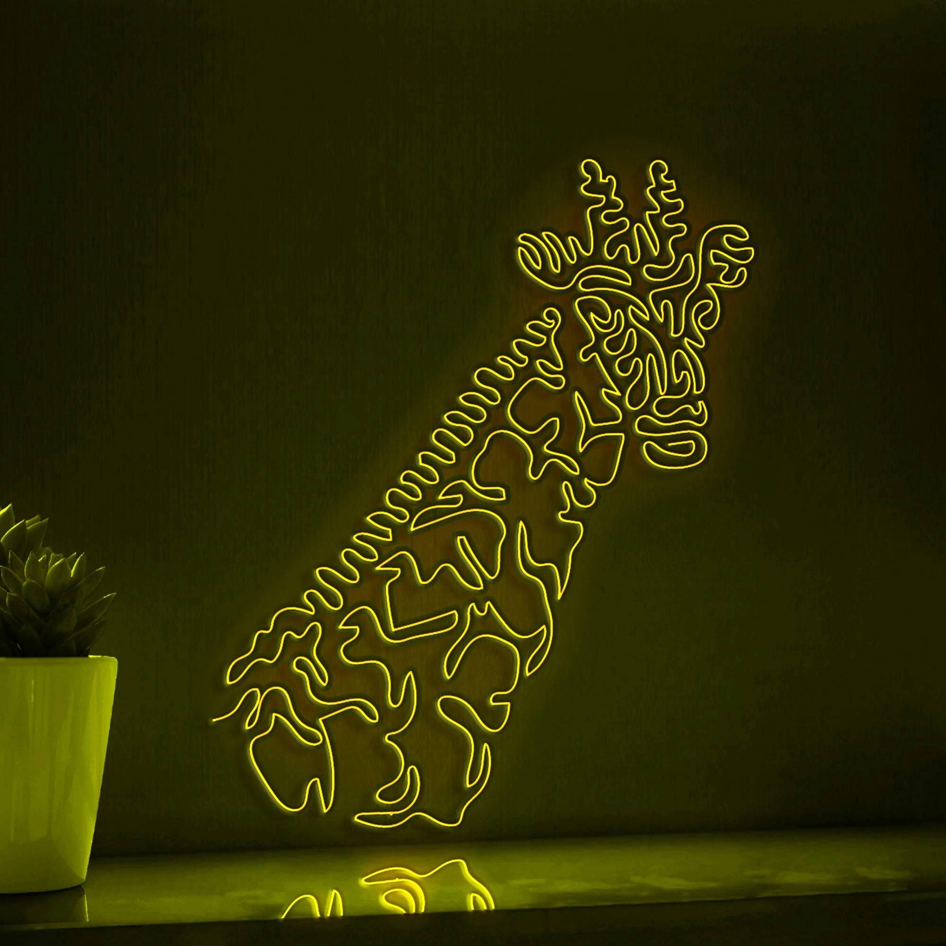 Giraffe One Line EL Wire Neon Sign - Long-Necked Safari Art - myneonup