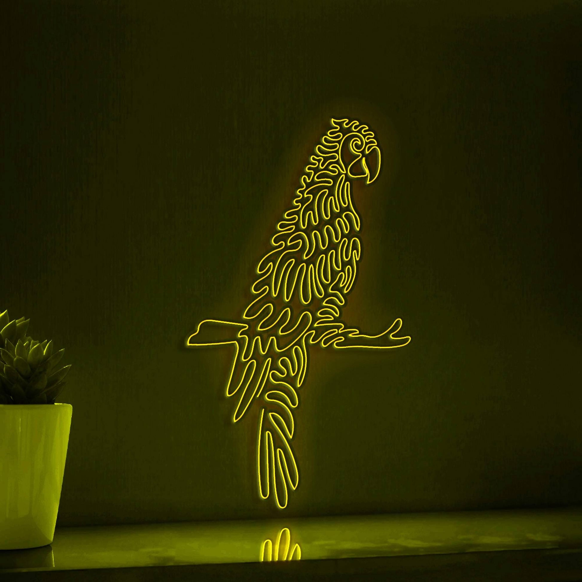 Parrot One Line EL Wire Neon Sign - Ideal for Bird & Nature Lovers Wall Decor - myneonup