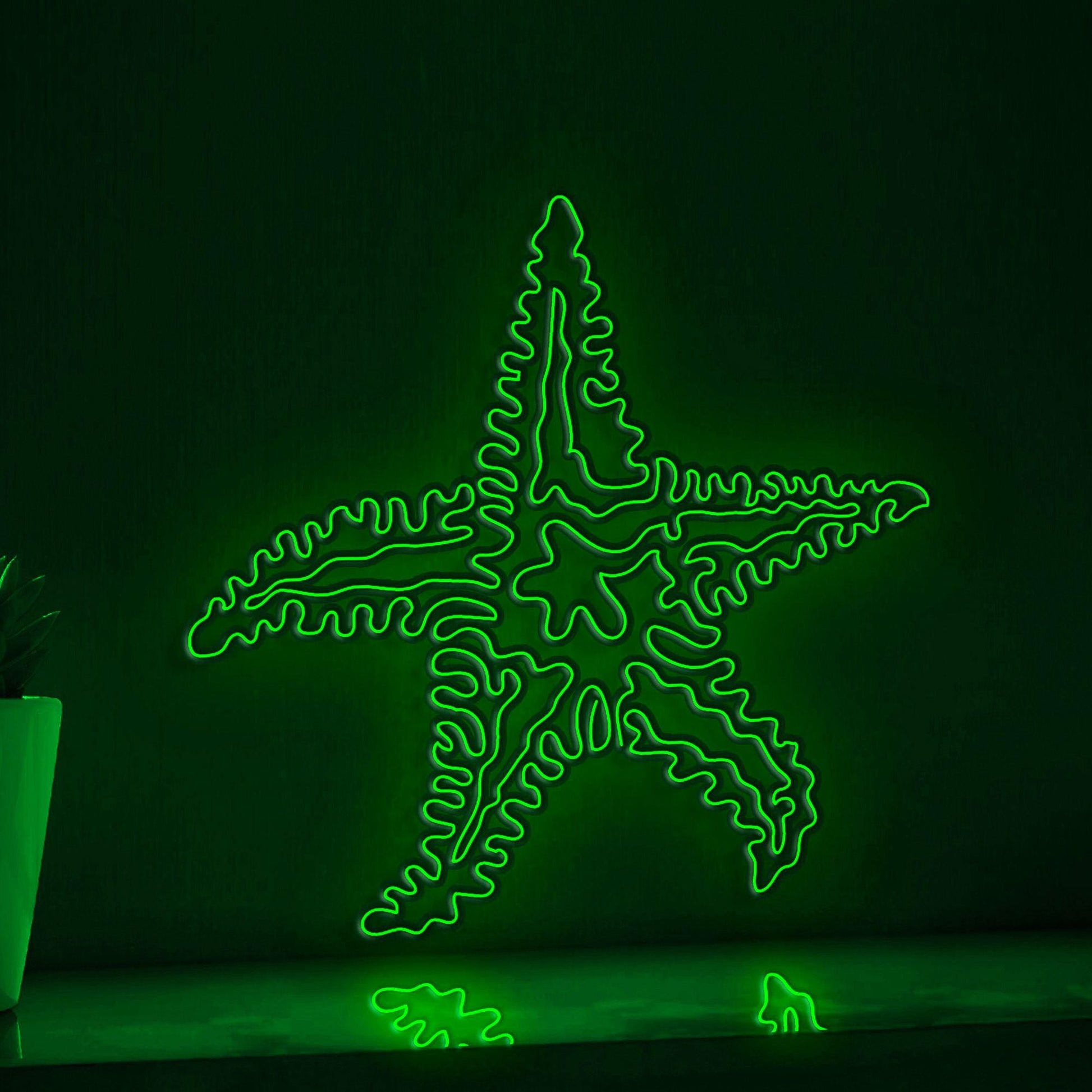 Starfish One Line EL Wire Neon Sign - Ocean Star, Ideal for Boho Wall Decor - myneonup