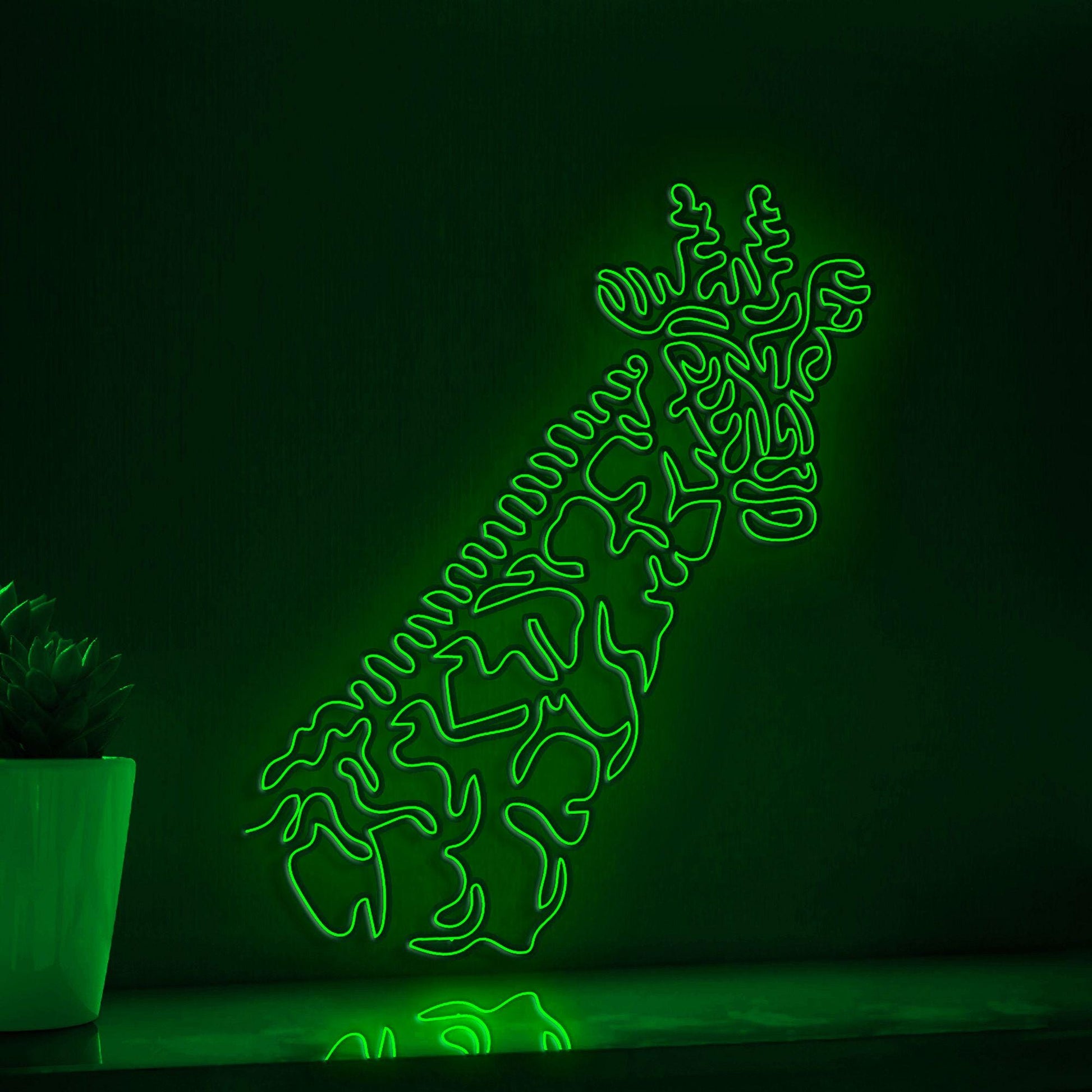 Giraffe One Line EL Wire Neon Sign - Long-Necked Safari Art - myneonup