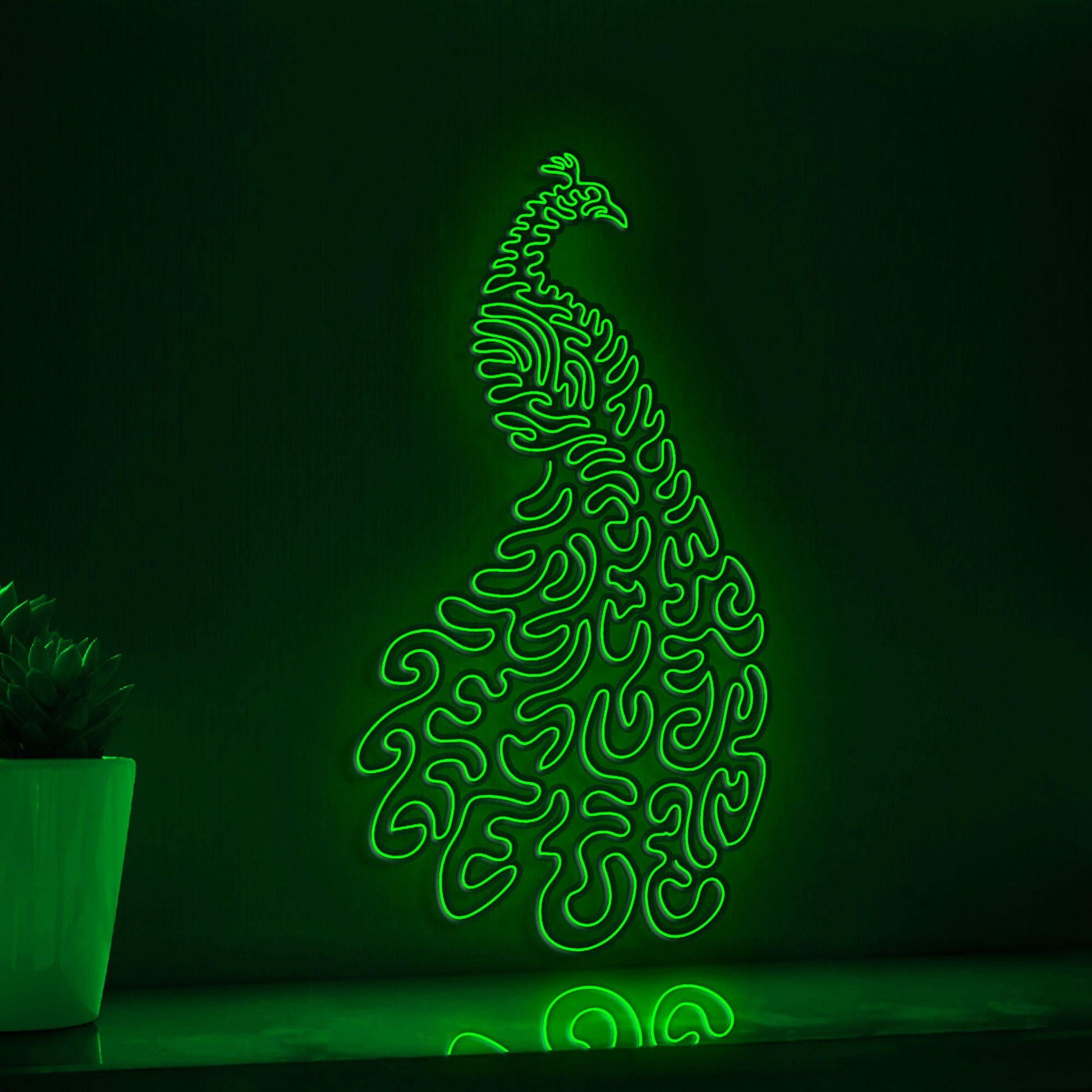 Peacock One Line EL Wire Neon Sign - Abstract Art for Boho, Wedding & Home Decor - myneonup