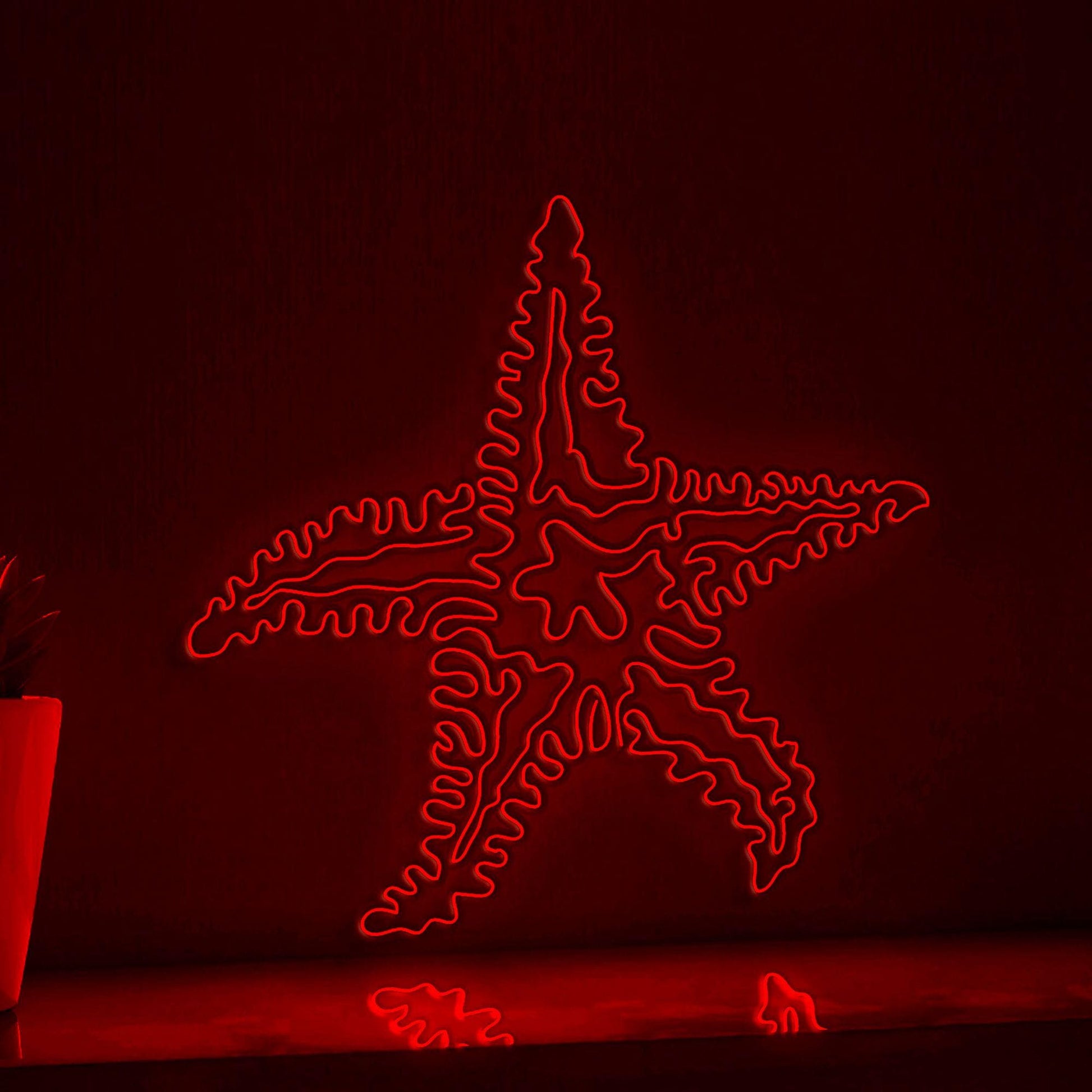 Starfish One Line EL Wire Neon Sign - Ocean Star, Ideal for Boho Wall Decor - myneonup