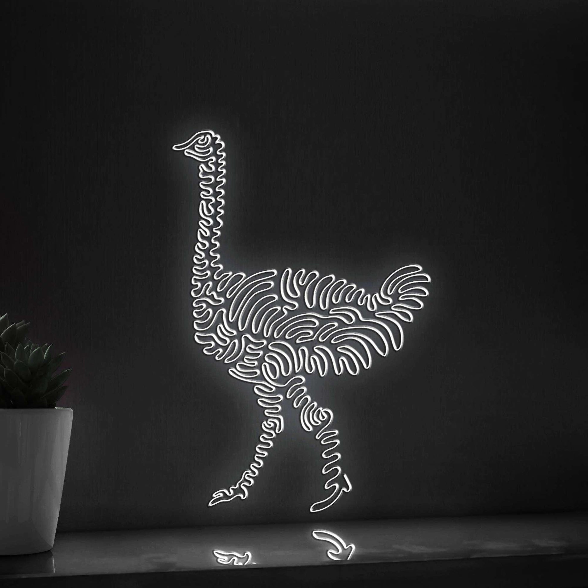 Ostrich One Line EL Wire Neon Sign - Ideal for Bird & Nature Lovers Wall Decor - myneonup