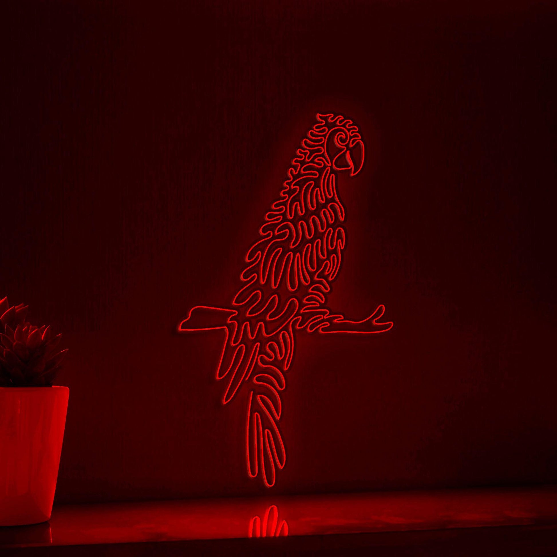 Parrot One Line EL Wire Neon Sign - Ideal for Bird & Nature Lovers Wall Decor - myneonup