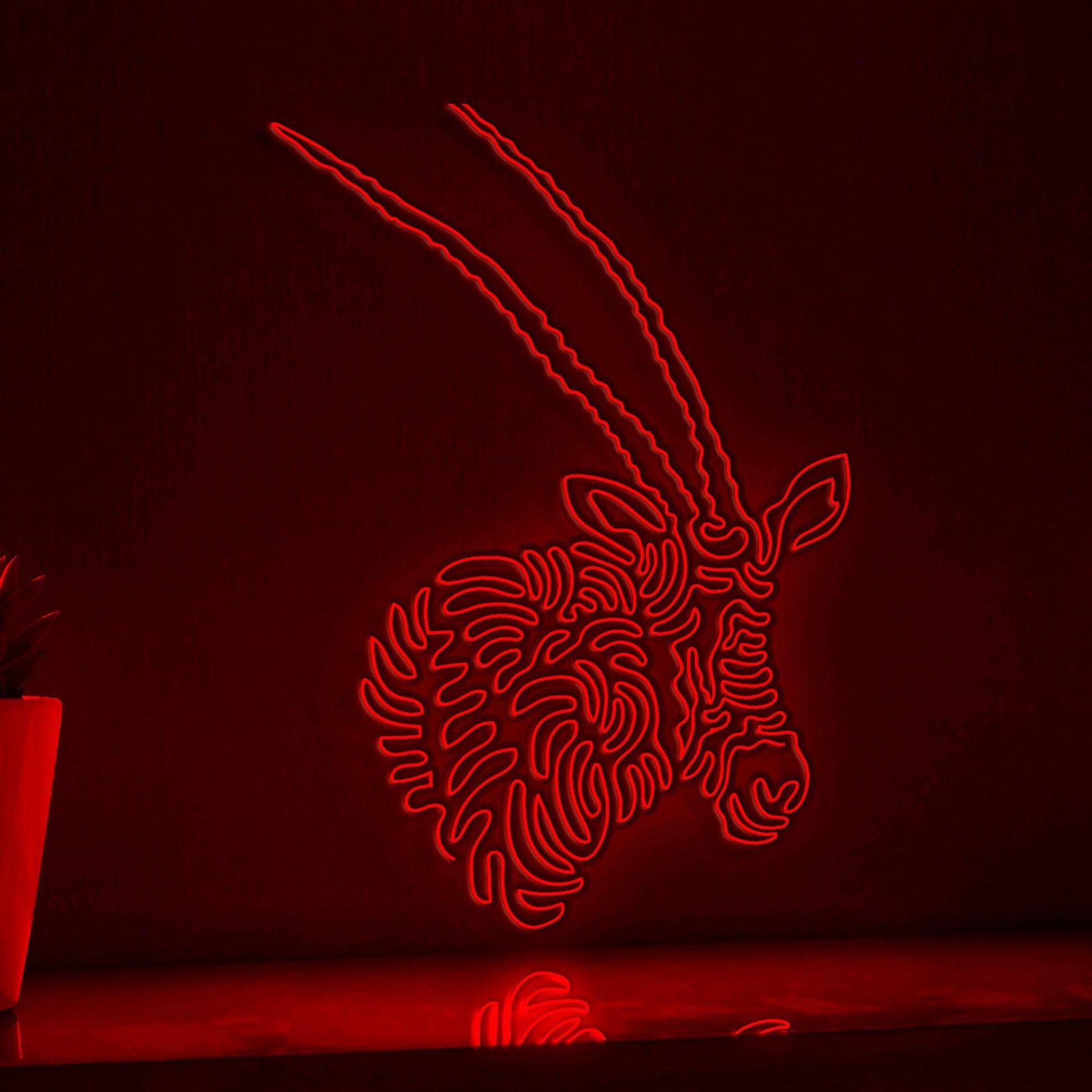 Oryx One Line EL Wire Neon Sign 1 - Abstract Art for Animal Lovers Wall Deocr - myneonup