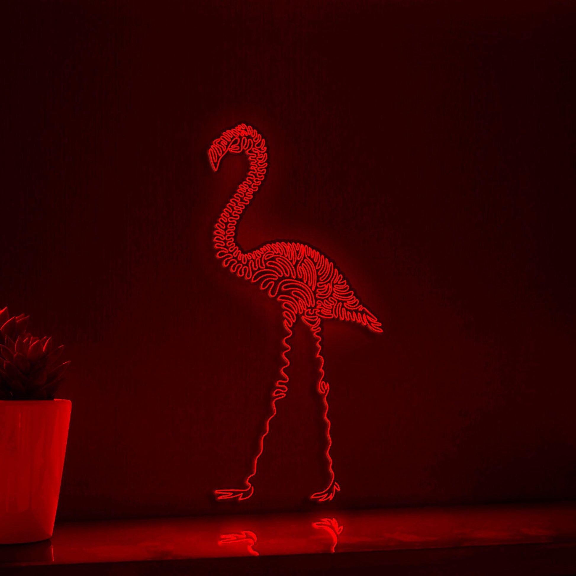 Flamingo One Line EL Wire Neon Sign - Perfect for Boho Decor & Tropical Themed Spaces - myneonup