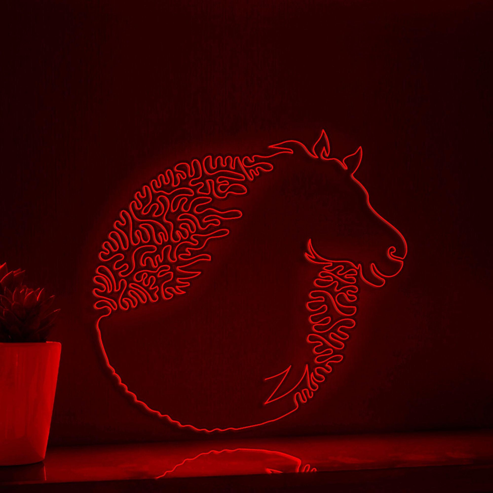 Horse One Line EL Wire Neon Sign - Exotic Equine Light Art - myneonup