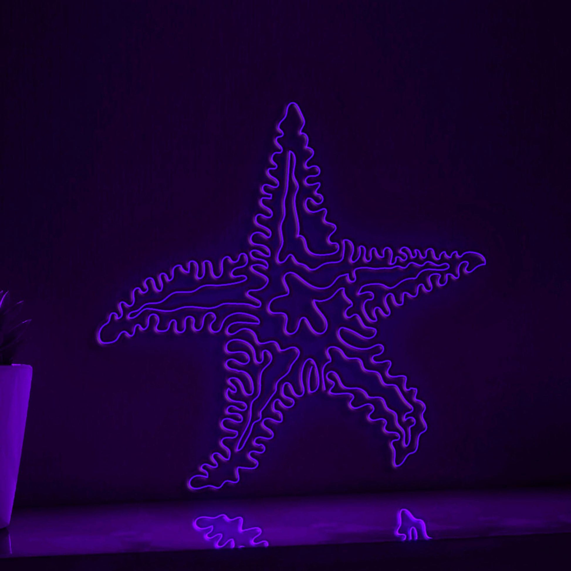 Starfish One Line EL Wire Neon Sign - Ocean Star, Ideal for Boho Wall Decor - myneonup