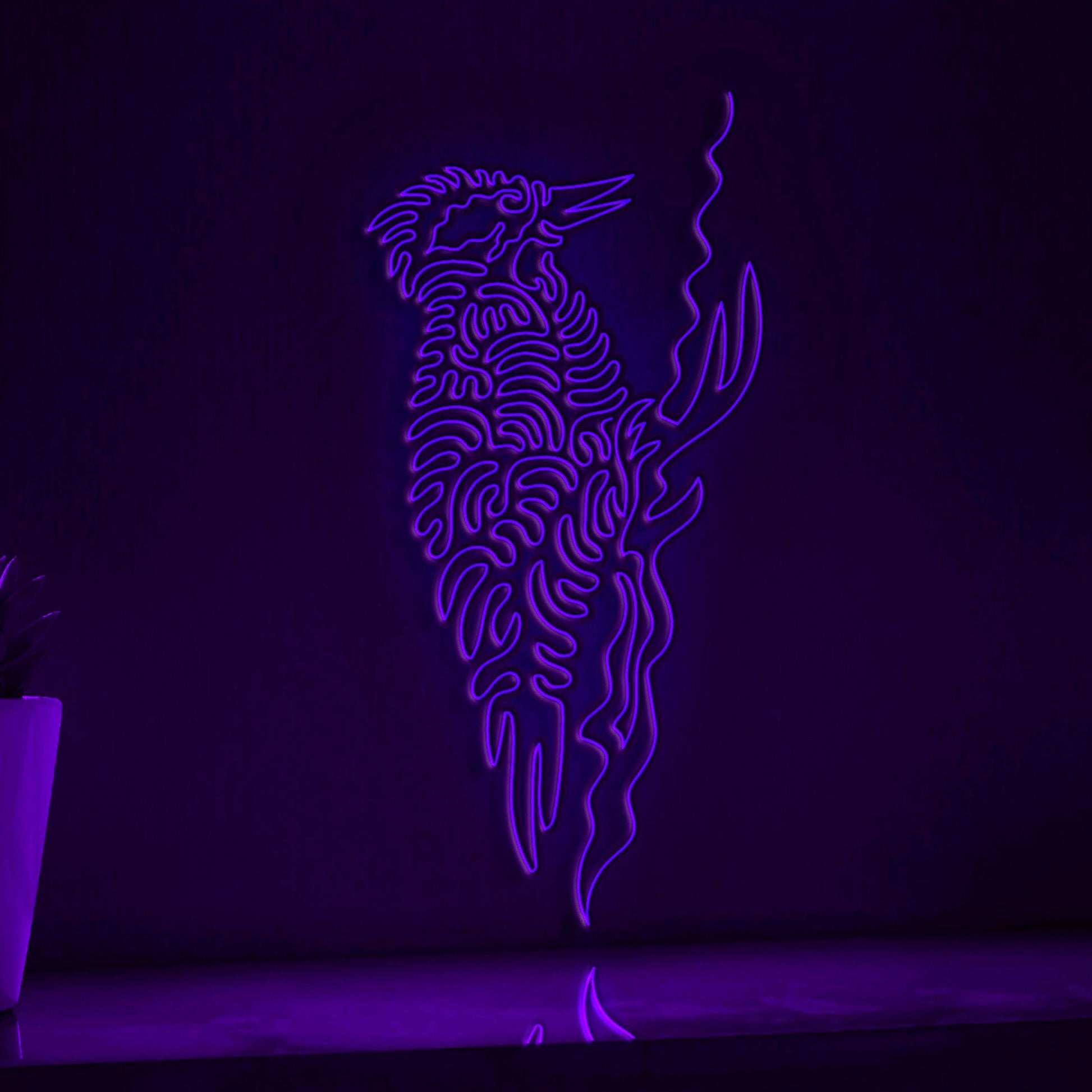 Woodpecker One Line EL Wire Neon Sign - Ideal for Bird & Nature Lovers Wall Decor - myneonup