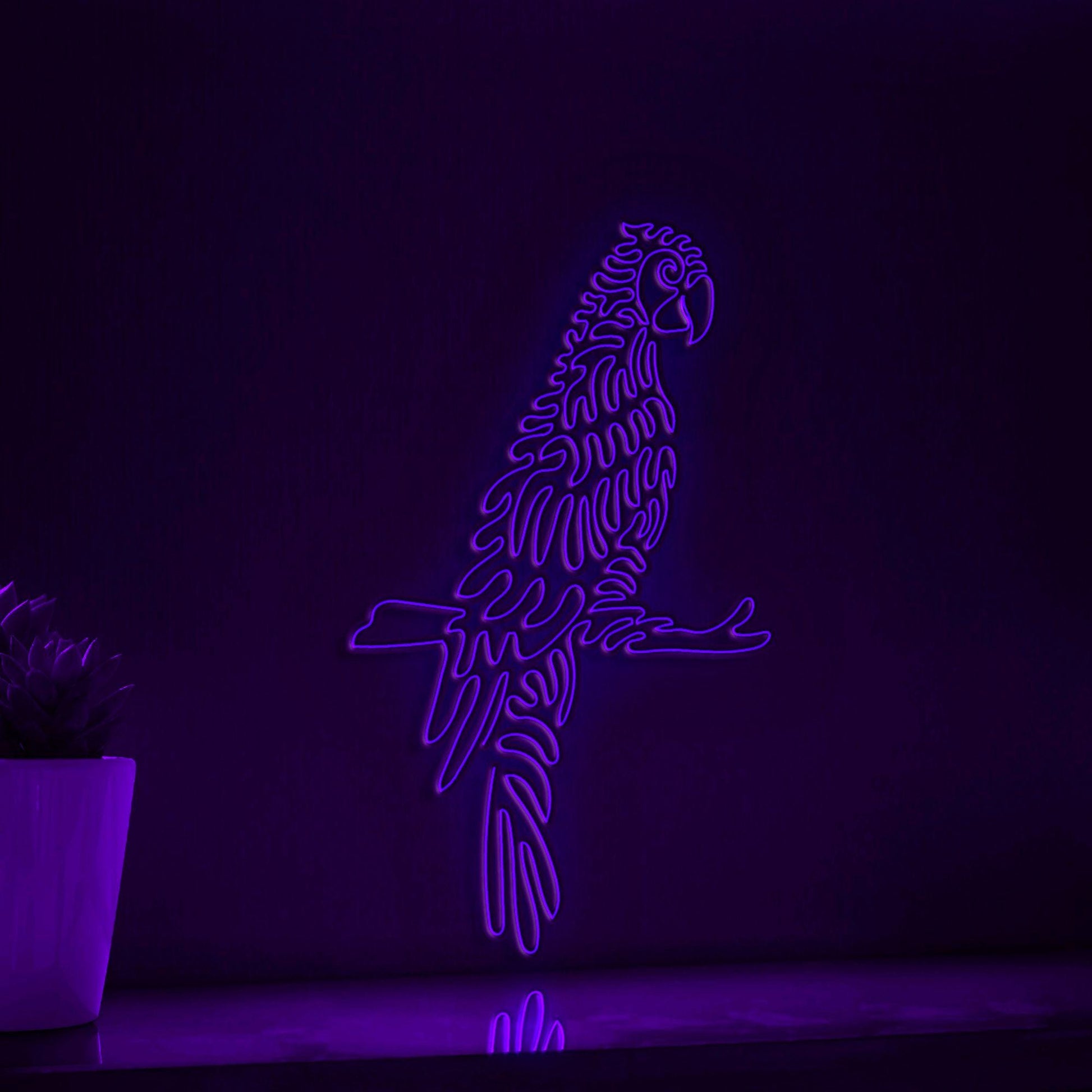 Parrot One Line EL Wire Neon Sign - Ideal for Bird & Nature Lovers Wall Decor - myneonup
