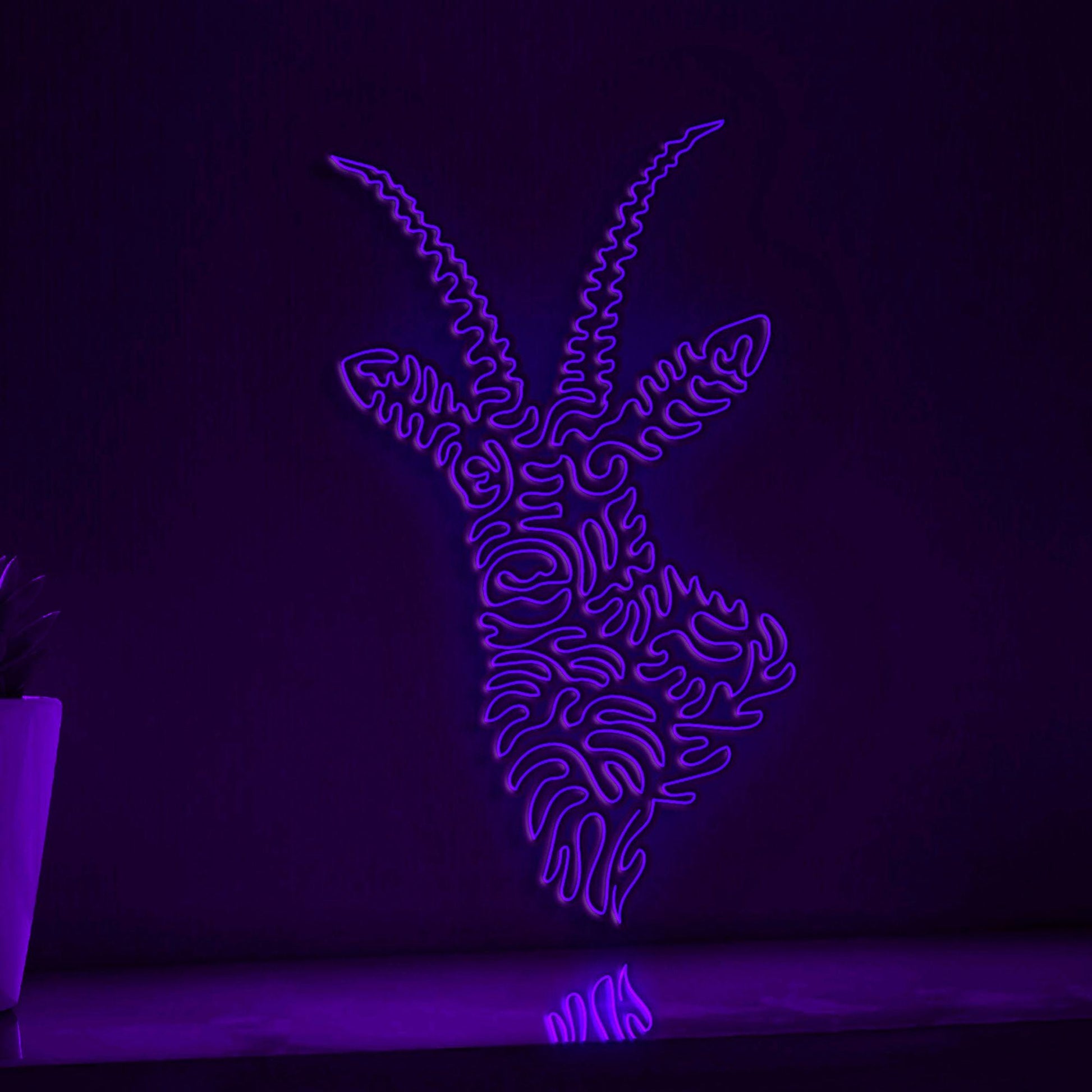 Antelope One Line EL Wire Neon Sign - Ideal for Nature Lovers, Perfect for Home Decor - myneonup