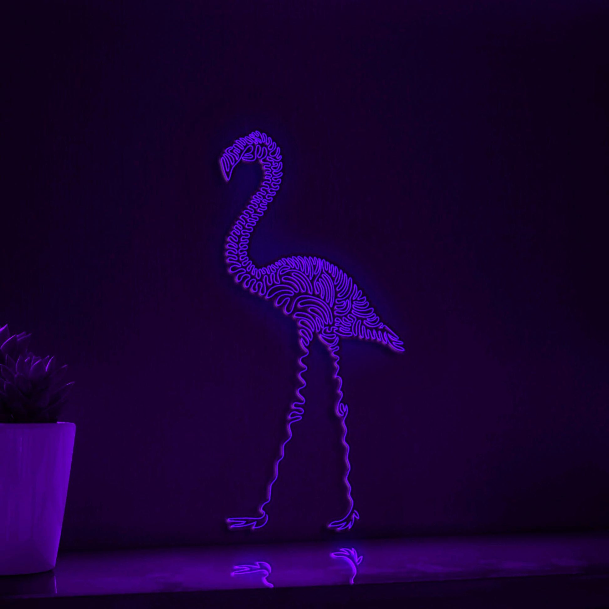 Flamingo One Line EL Wire Neon Sign - Perfect for Boho Decor & Tropical Themed Spaces - myneonup