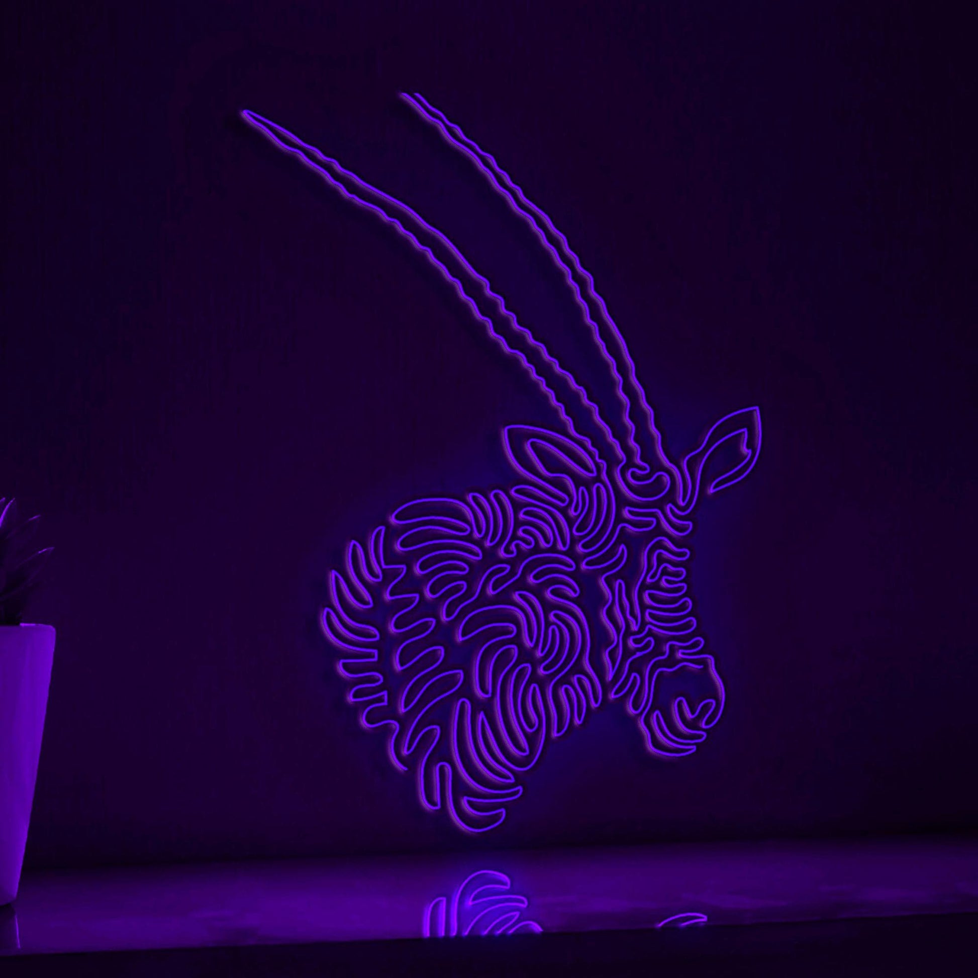 Oryx One Line EL Wire Neon Sign 1 - Abstract Art for Animal Lovers Wall Deocr - myneonup