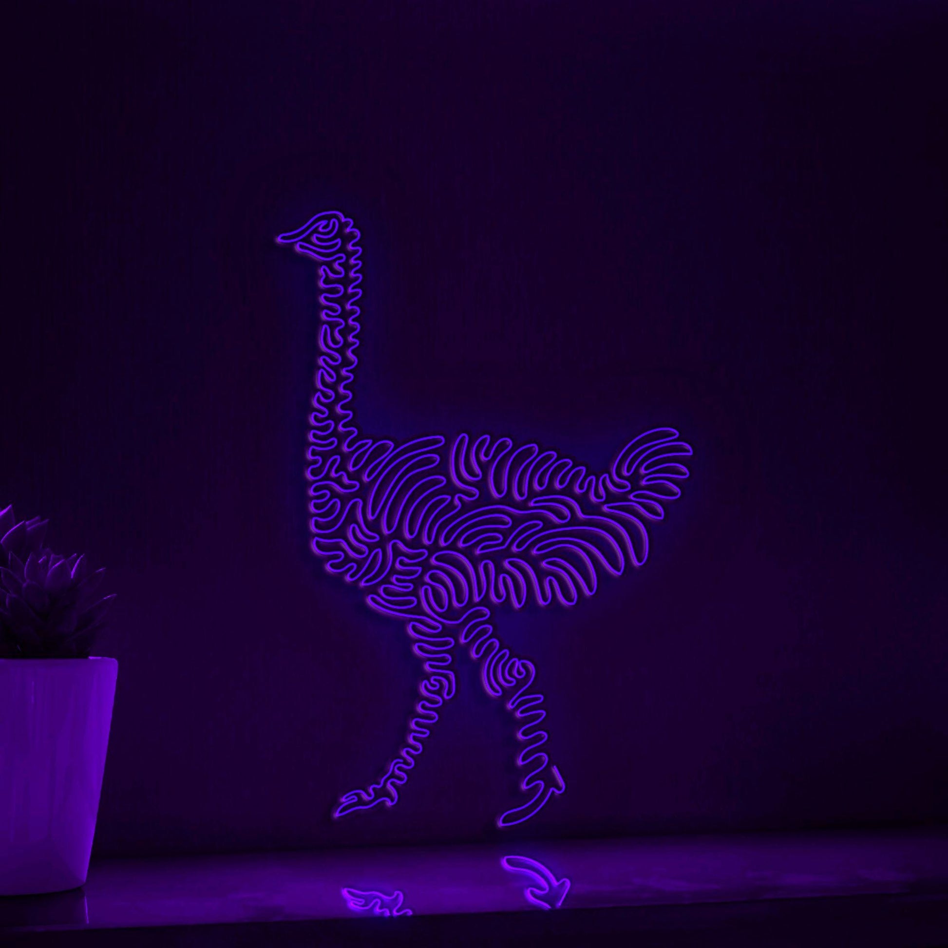 Ostrich One Line EL Wire Neon Sign - Ideal for Bird & Nature Lovers Wall Decor - myneonup