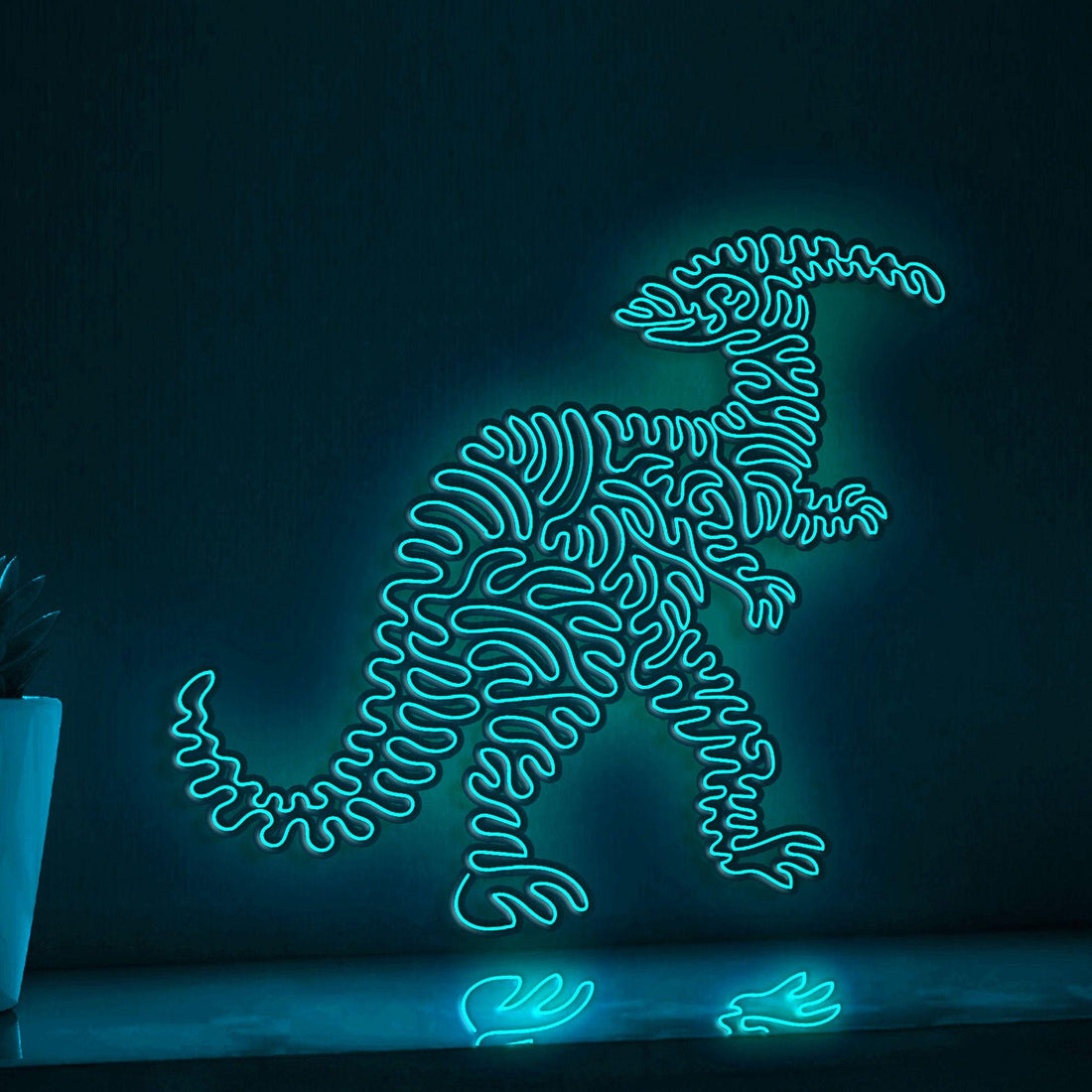 Parasaurolophus EL Wire Neon Sign - Ideal for Dino Lovers & Modern Wall Decor - myneonup