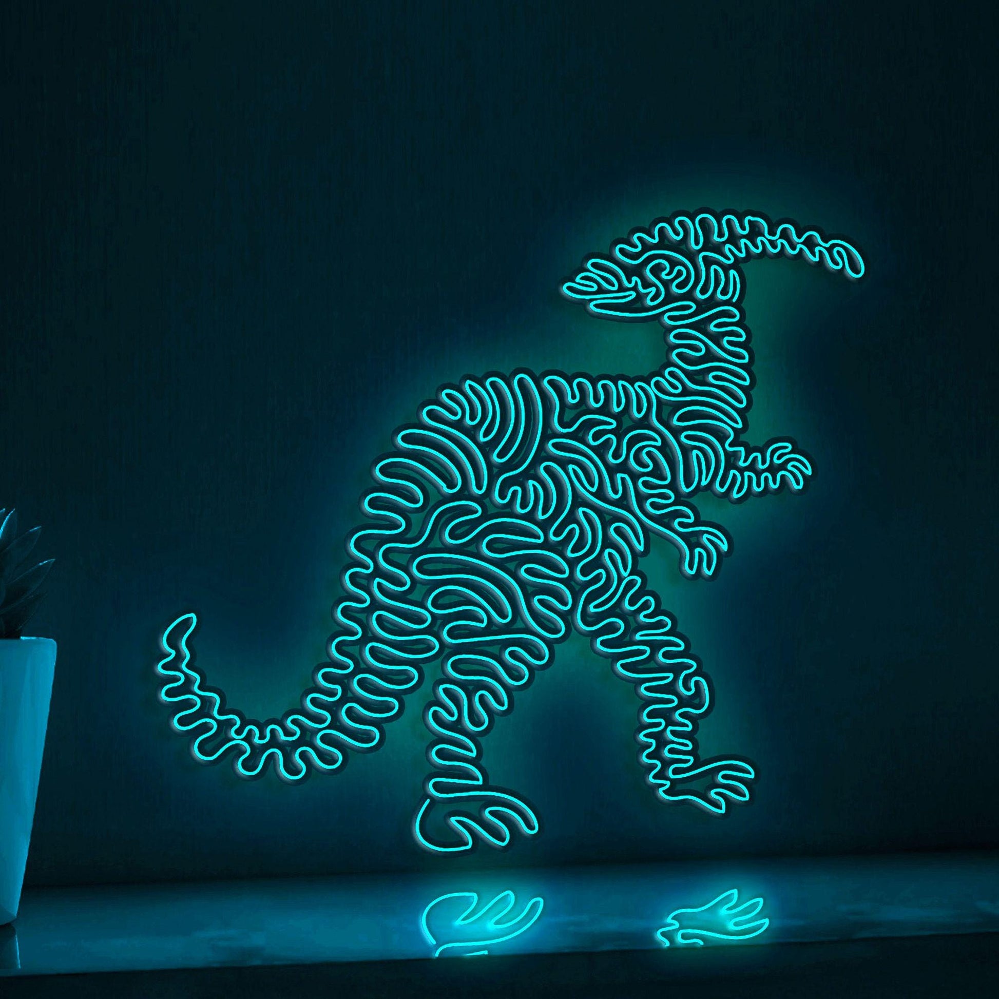 Parasaurolophus EL Wire Neon Sign - Ideal for Dino Lovers & Modern Wall Decor - myneonup