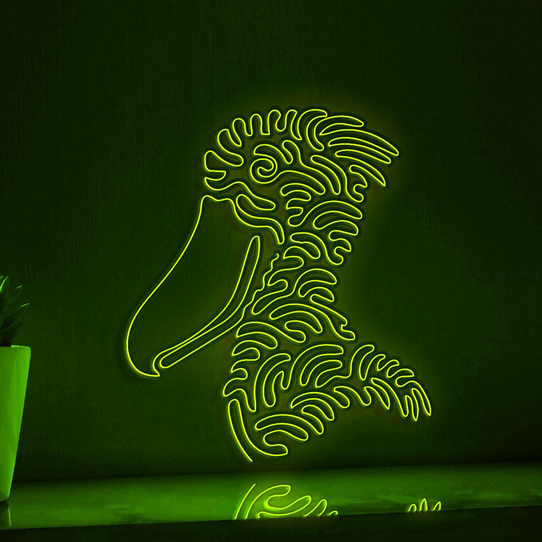 Shoebill One Line EL Wire Neon Sign - Lighted Bird Wall Art - myneonup
