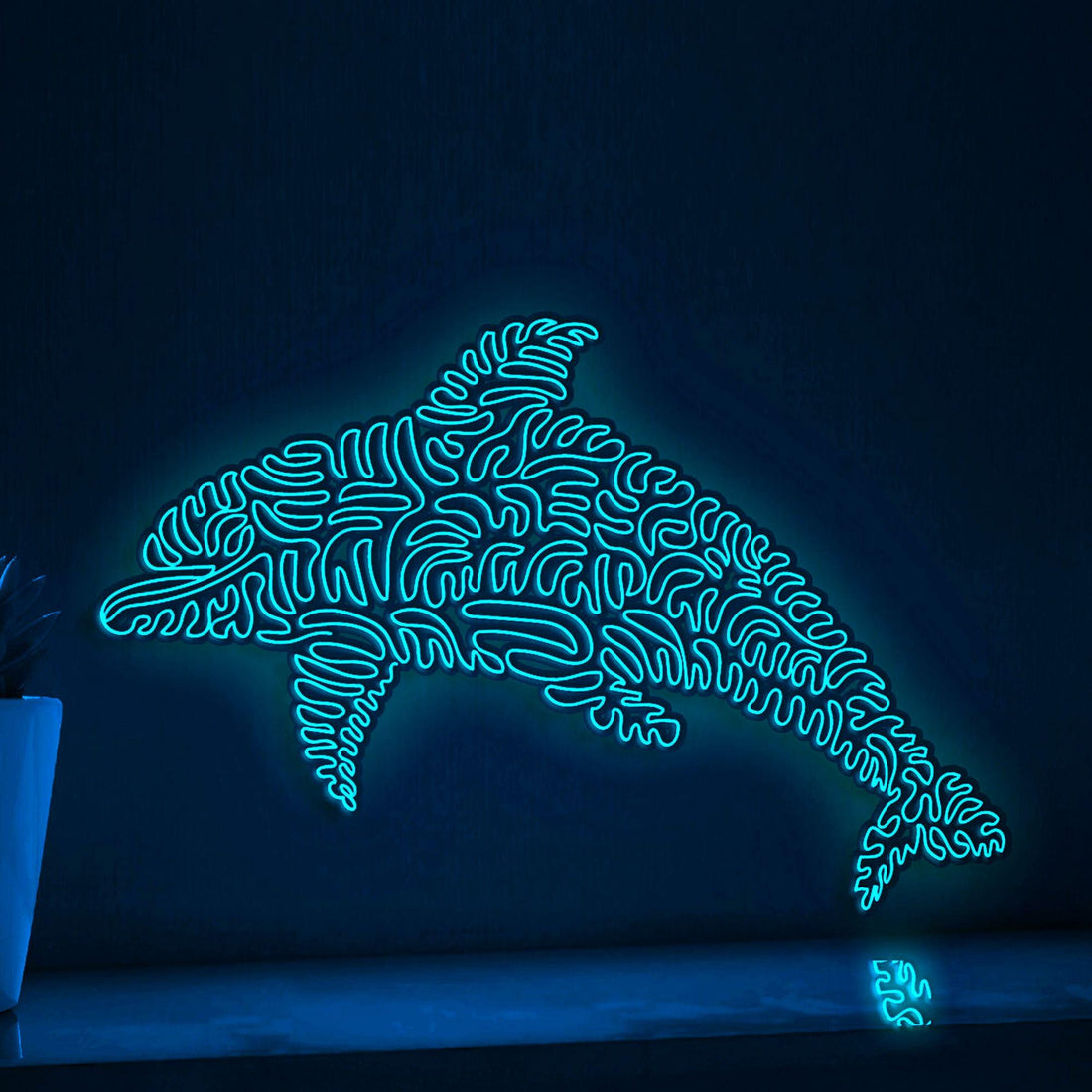 Dolphin One Line EL Wire Neon Sign - Ideal for Aquarium Lovers, Home Decor - myneonup