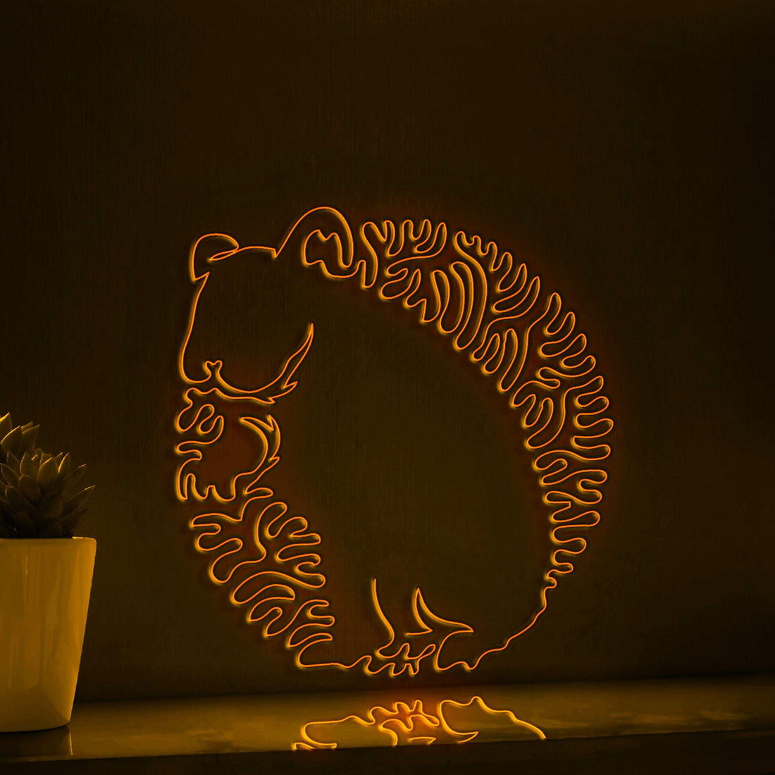 Hamster One Line EL Wire Neon Sign - Hairy Pet Light Art, Abstract Art for Wall Decor - myneonup