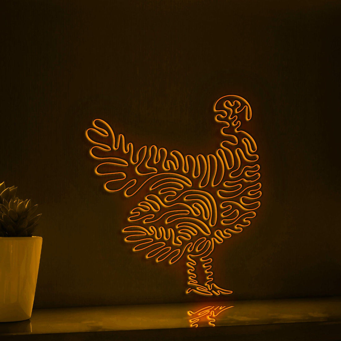 Turkey One Line EL Wire Neon Sign - Perfect for Thanksgiving Decor and Modern Homes - myneonup