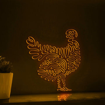 Turkey One Line EL Wire Neon Sign - Perfect for Thanksgiving Decor and Modern Homes - myneonup