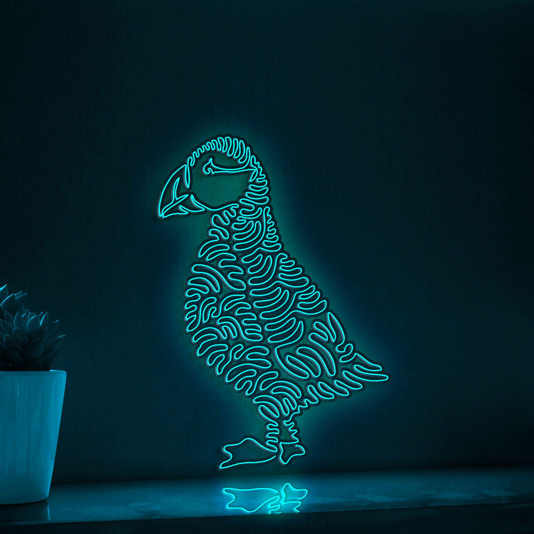Puffin One Line EL Wire Neon Sign - Sea Clown Bird Decor - myneonup