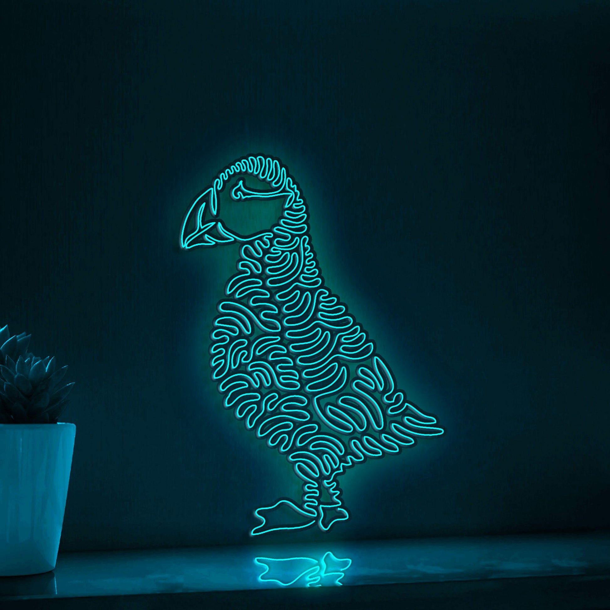 Puffin One Line EL Wire Neon Sign - Sea Clown Bird Decor - myneonup