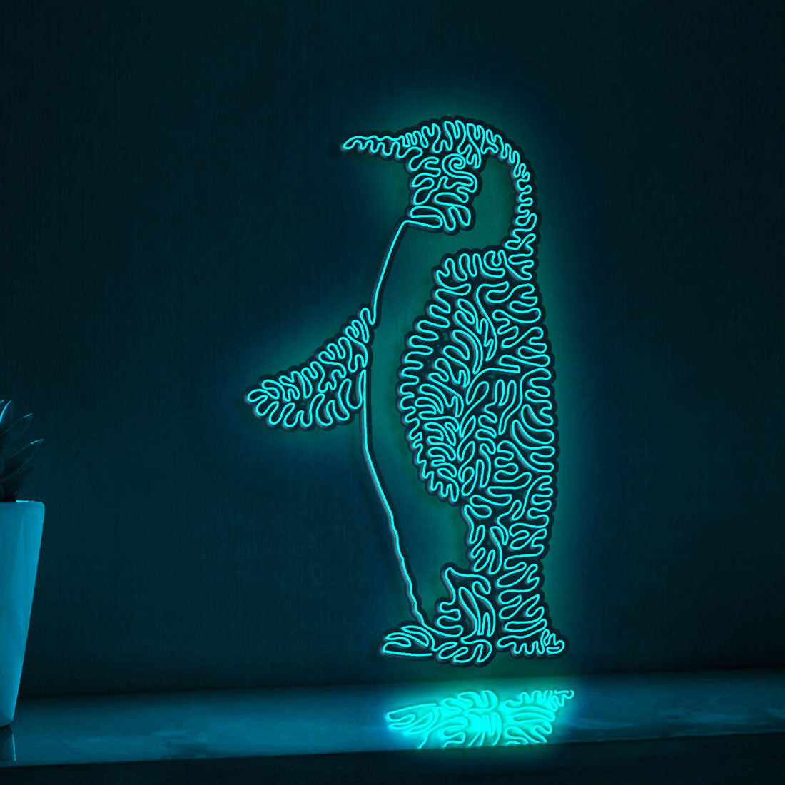Penguin One Line EL Wire Neon Sign 1 - Flightless Bird Lighted Wall Art - myneonup