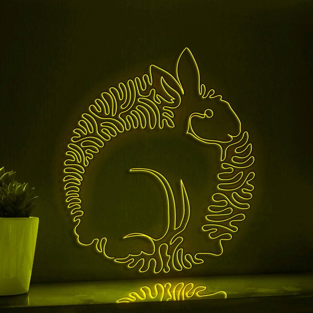 Rabbit One Line EL Wire Neon Sign 2 - Ideal for Kids' Rooms & Wall Decor - myneonup