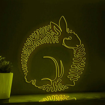 Rabbit One Line EL Wire Neon Sign 2 - Ideal for Kids' Rooms & Wall Decor - myneonup