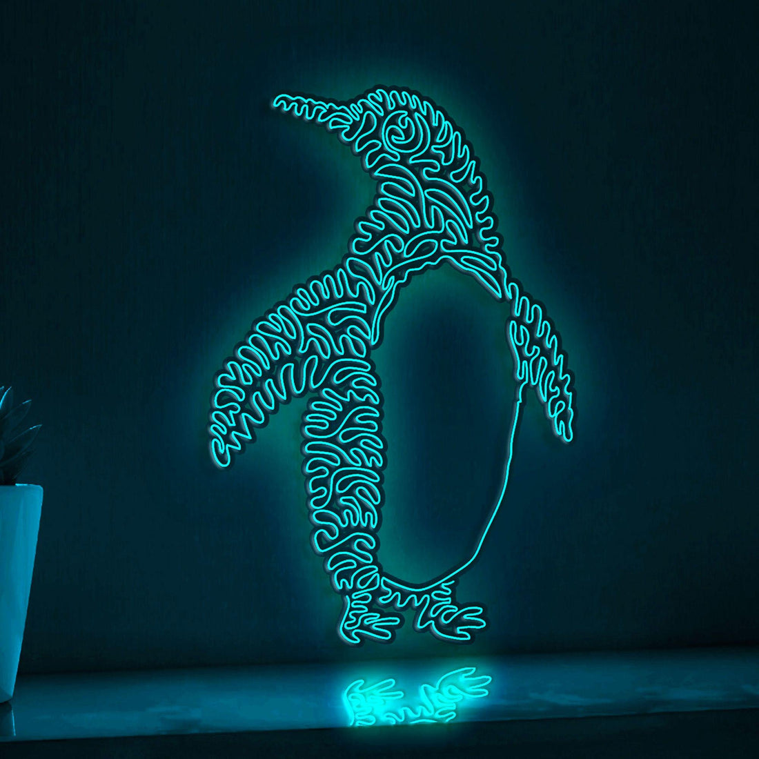 Penguin One Line EL Wire Neon Sign - Adorable Antarctic Penguin Decor - myneonup