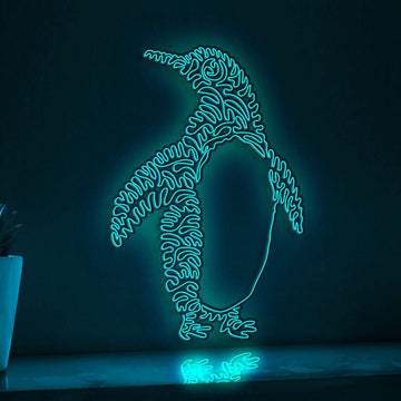 Penguin One Line EL Wire Neon Sign - Adorable Antarctic Penguin Decor - myneonup
