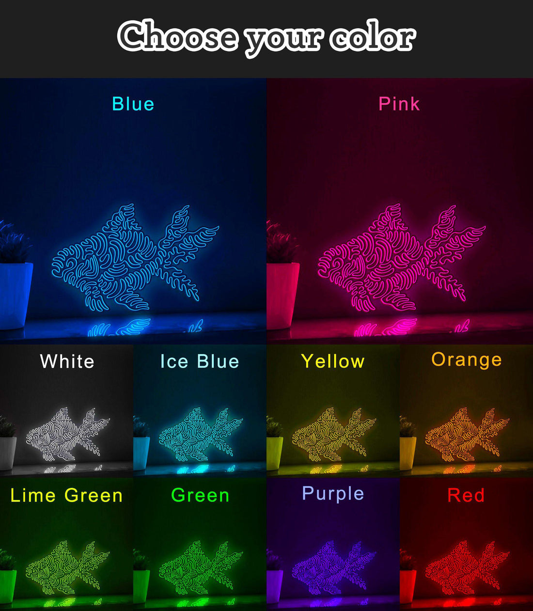 Beautiful Goldfish Abstract Neon Sign for Home Decor, Ideal for Aquarium Lovers - myneonup