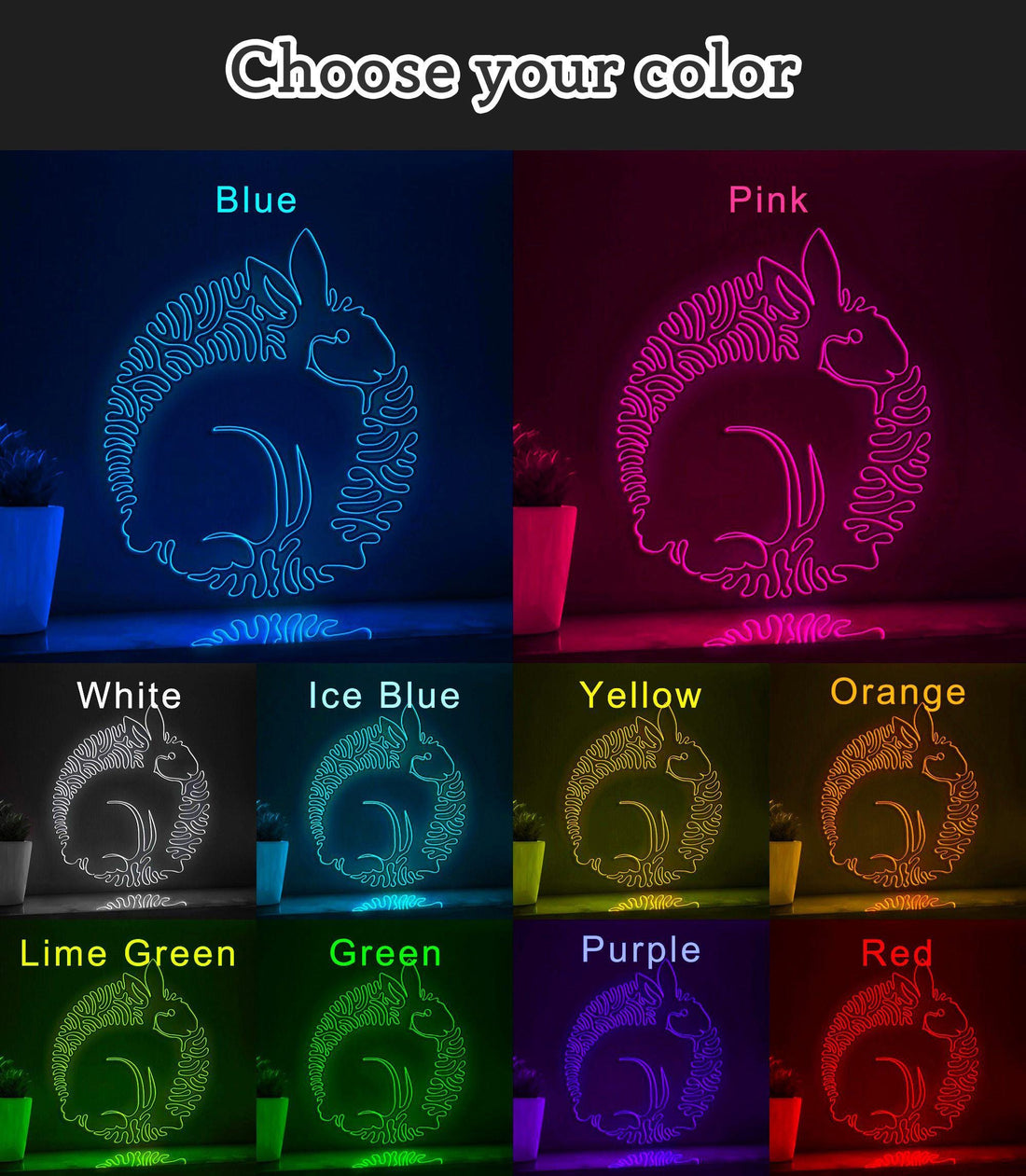 Rabbit One Line EL Wire Neon Sign 2 - Ideal for Kids' Rooms & Wall Decor - myneonup