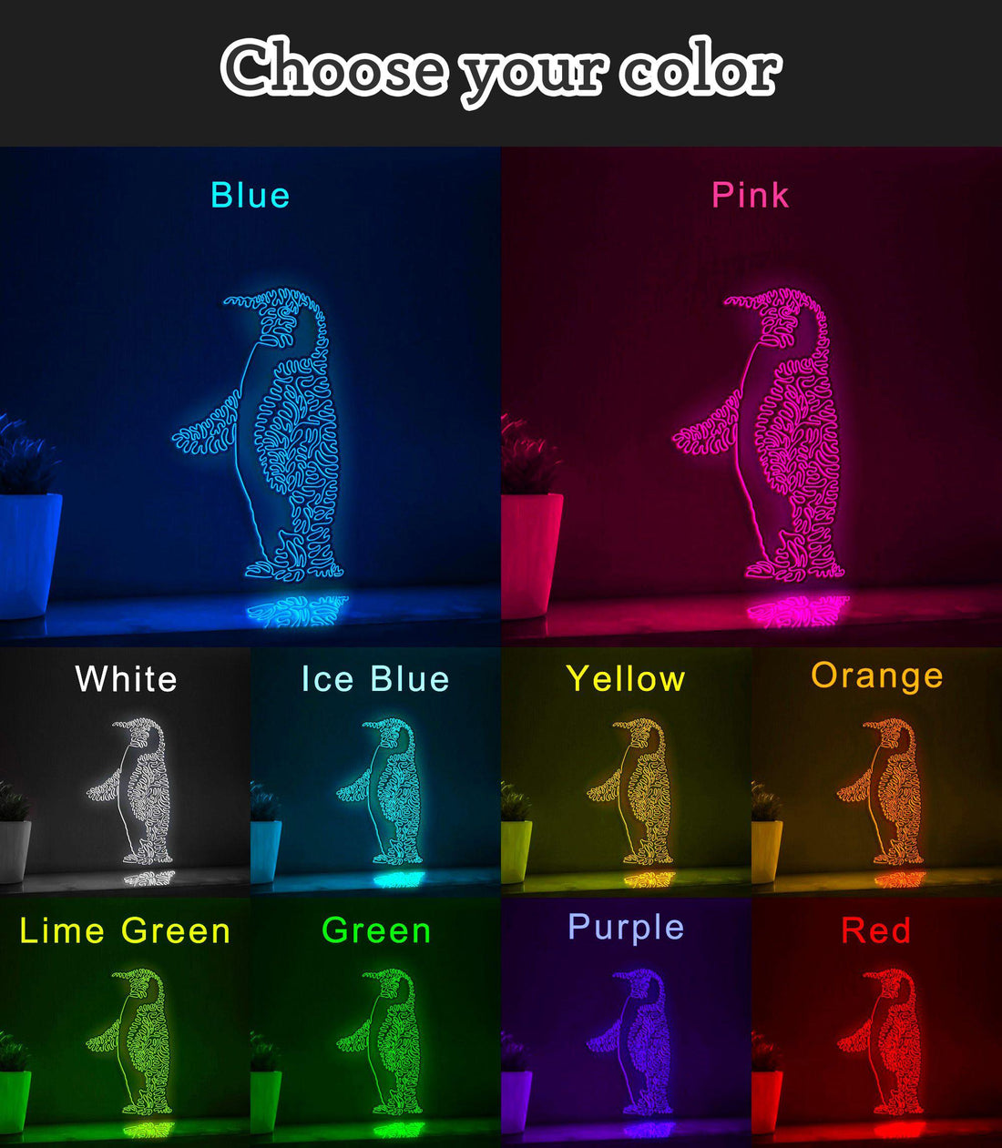 Penguin One Line EL Wire Neon Sign 1 - Flightless Bird Lighted Wall Art - myneonup