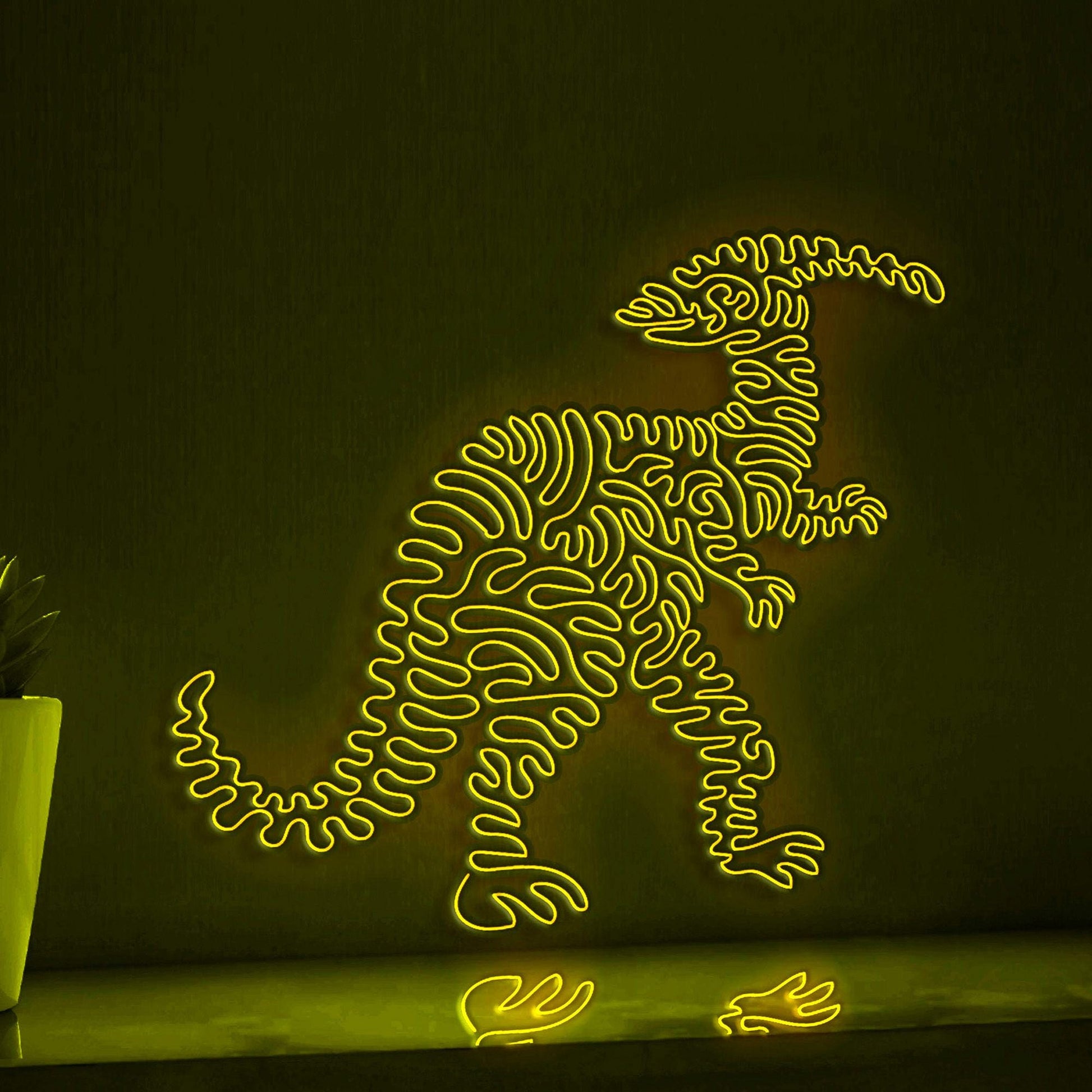 Parasaurolophus EL Wire Neon Sign - Ideal for Dino Lovers & Modern Wall Decor - myneonup