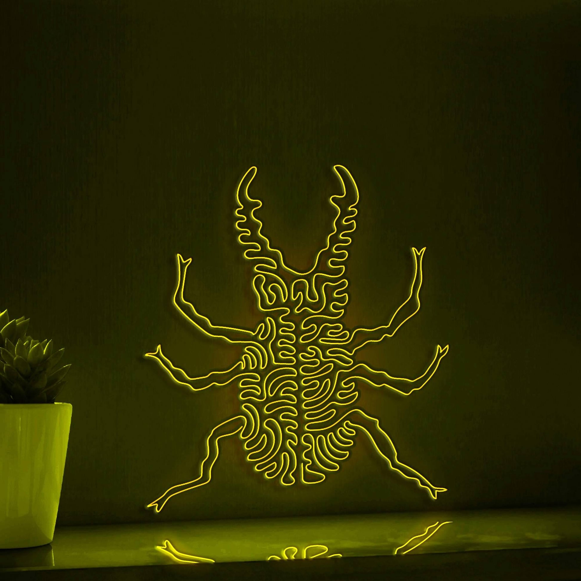 Beetle One Line EL Wire Neon Sign - Hard Wing Insect, Perfect for Tropical Wall Decor & Boho Lovers - myneonup