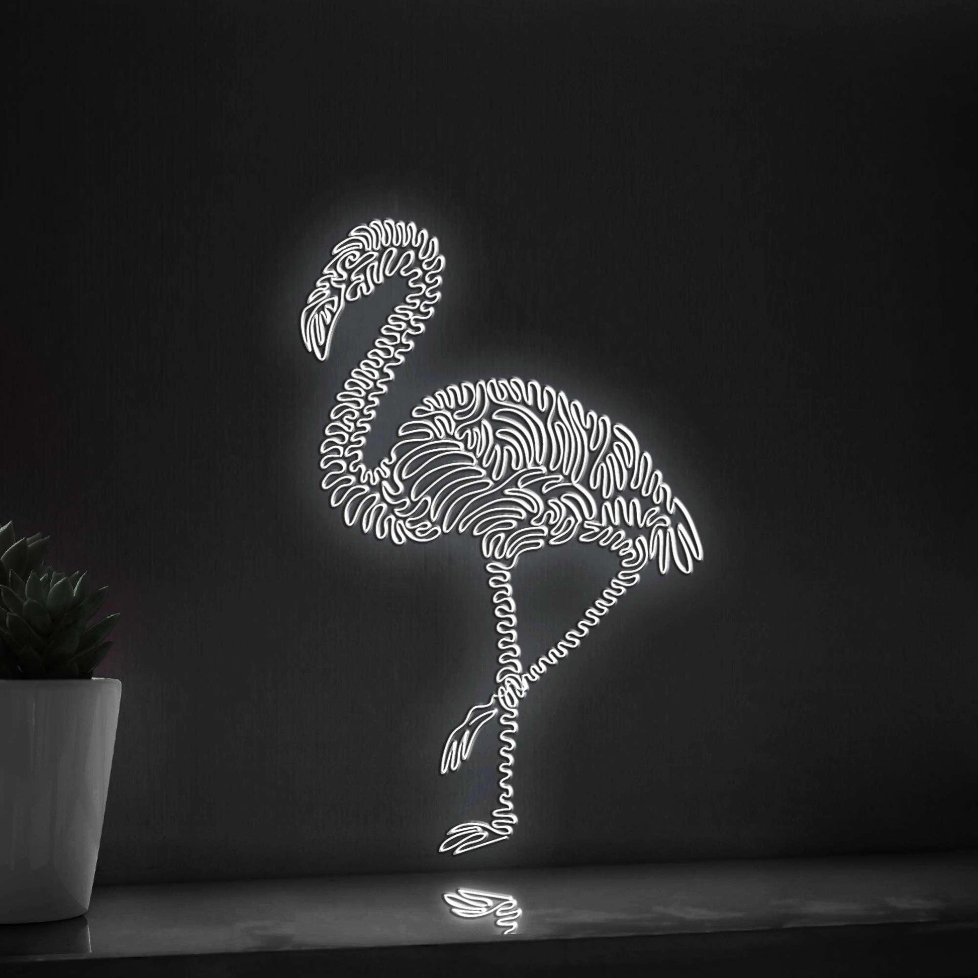 Flamingo One Line EL Wire Neon Sign - Exotic Bird Decor - myneonup