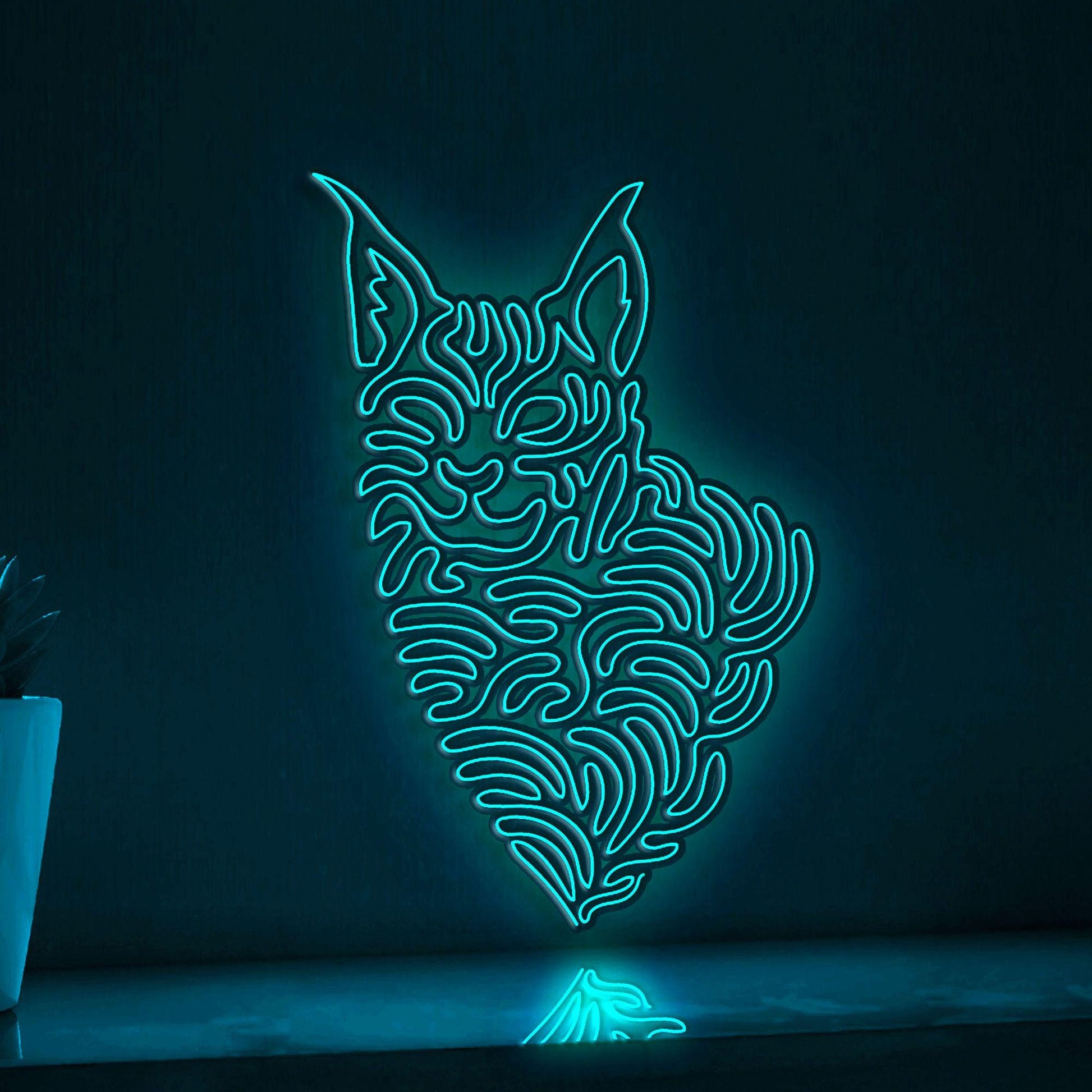 Lynx One Line EL Wire Neon Sign - Abstract Art Neon for Nature Lovers' Modern Wall Decor - myneonup